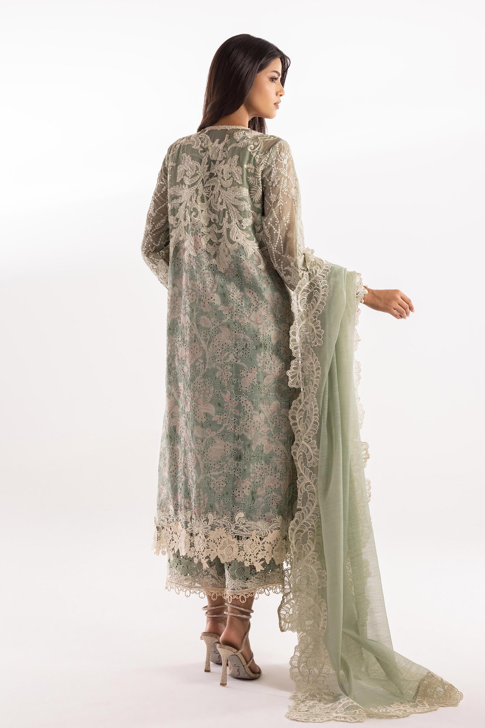 Stitched Cotton Embroidered Suit