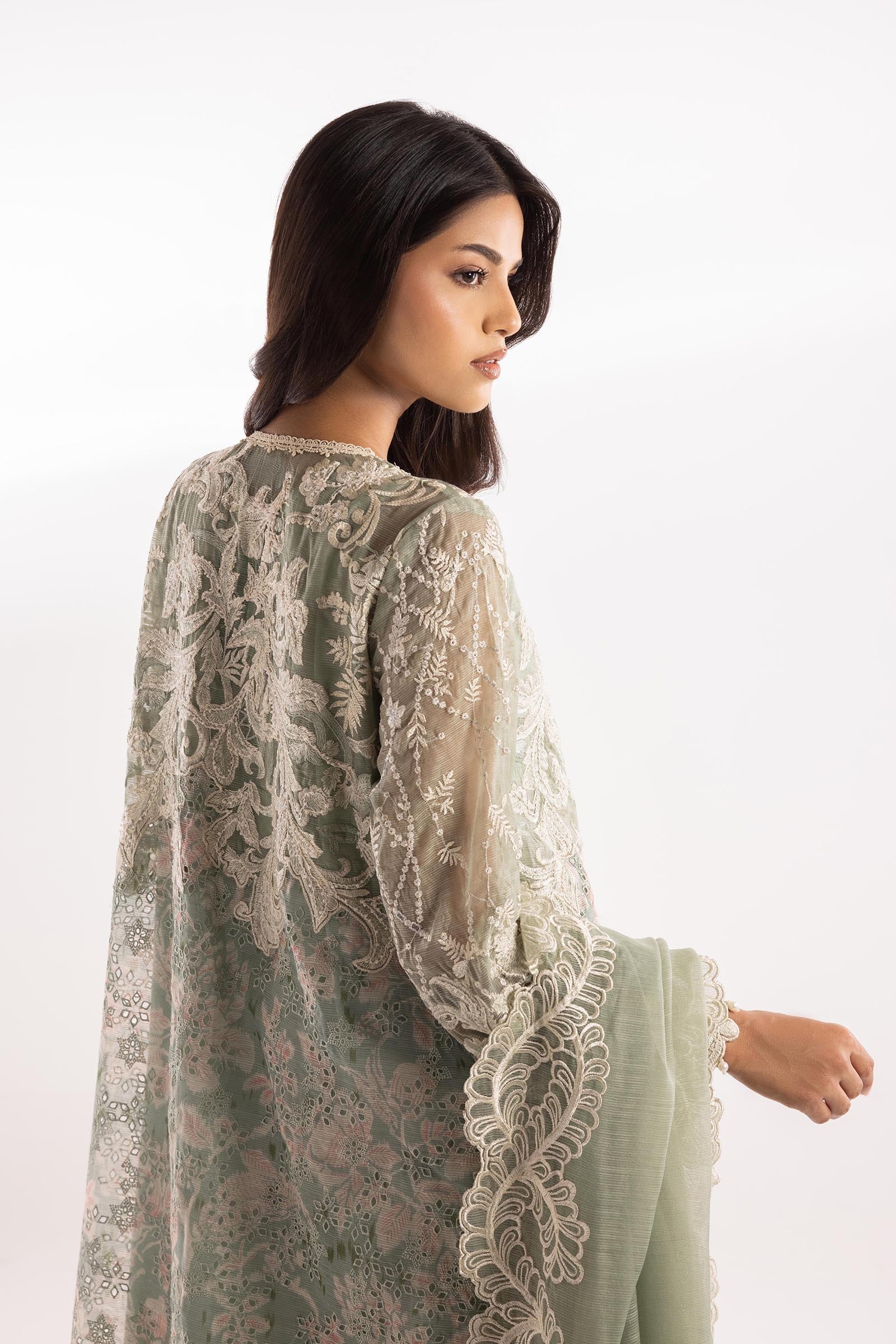 Stitched Cotton Embroidered Suit