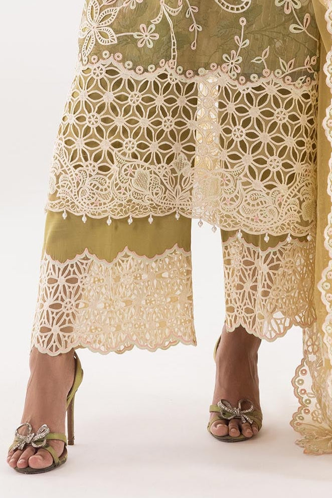 Stitched Raw Silk Trouser