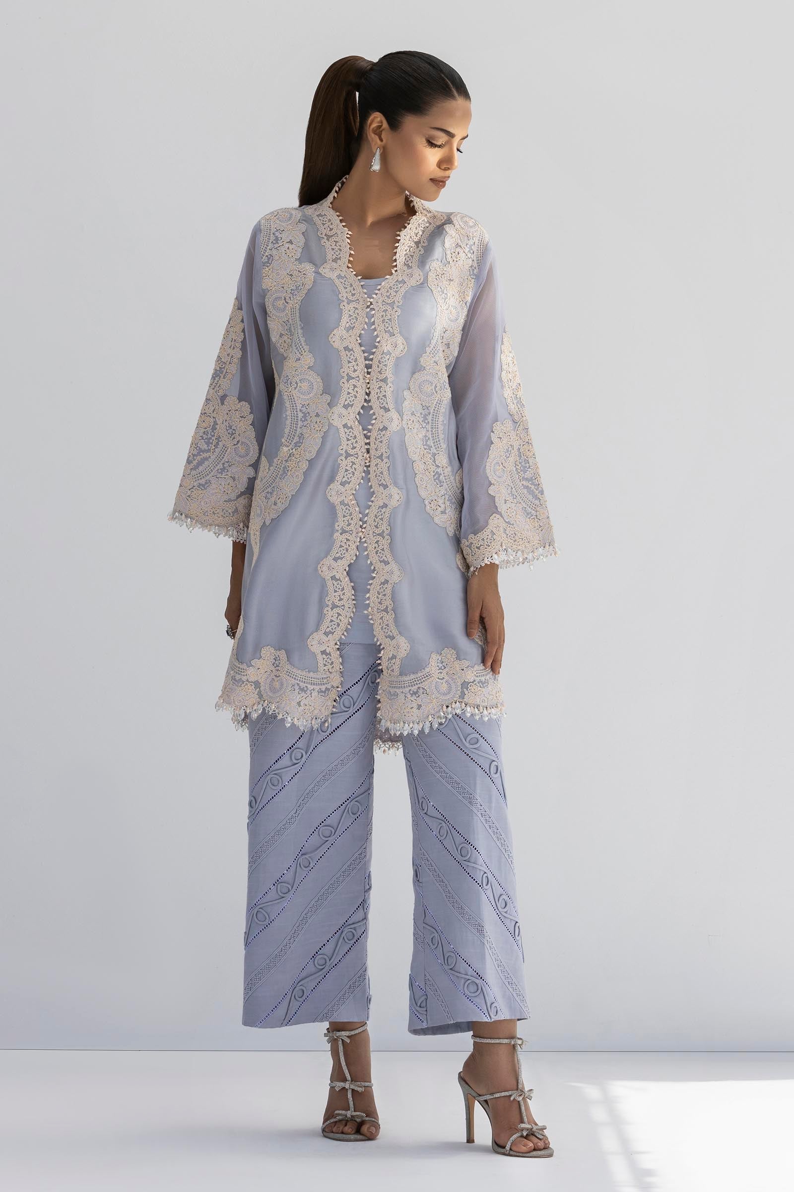 Stitched Luxury Embroidered Jacket + Bottom