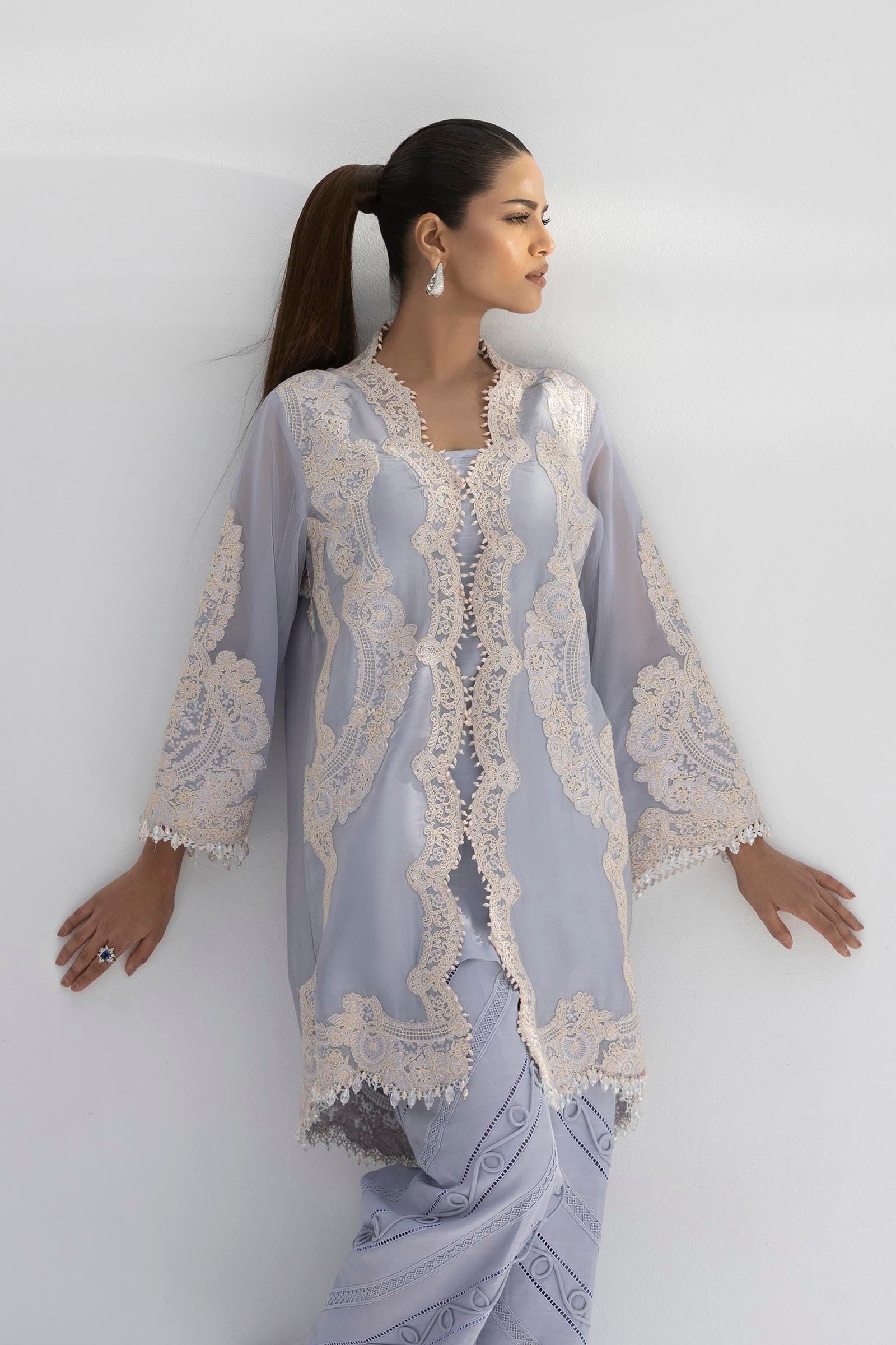Stitched Luxury Embroidered Jacket + Bottom