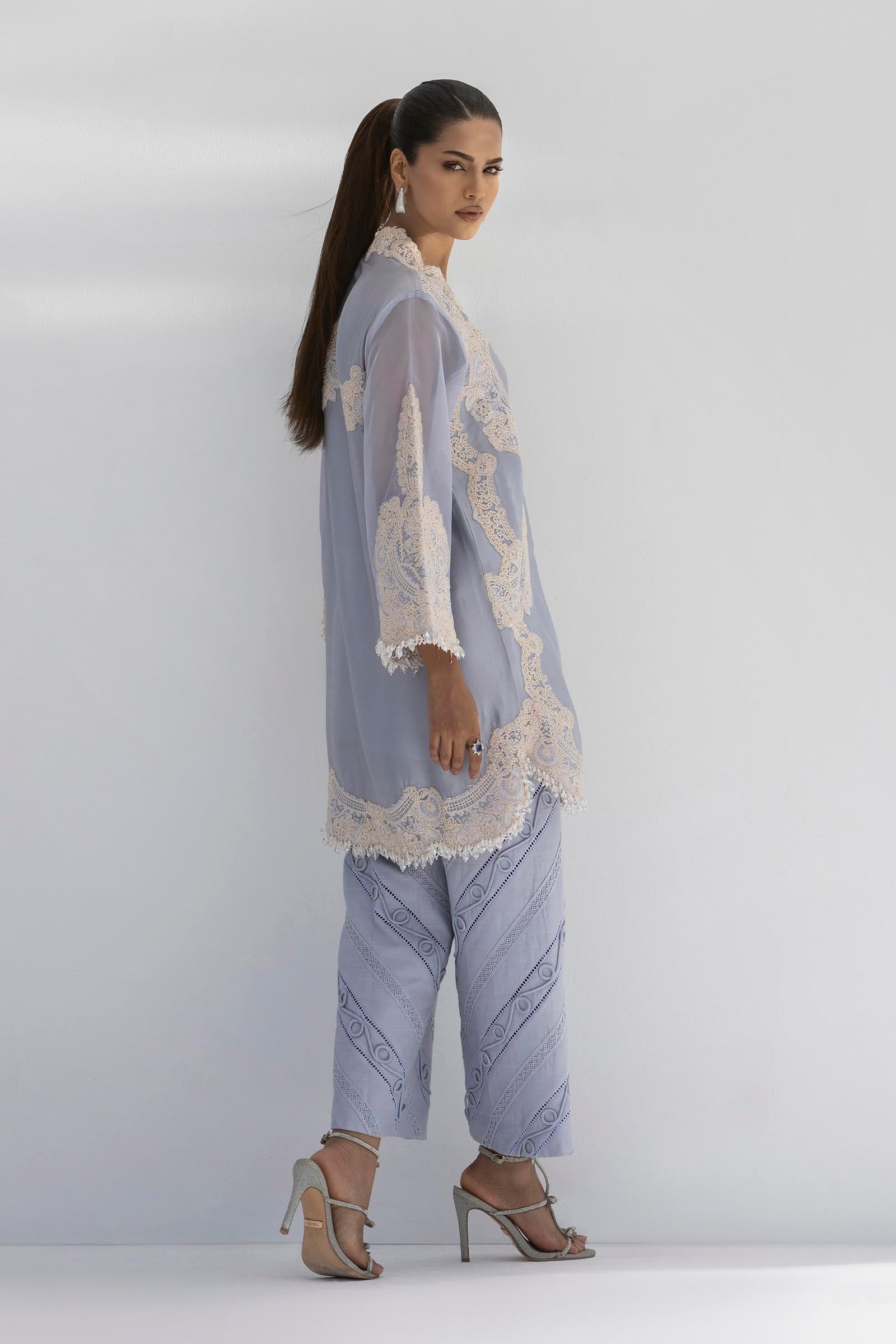 Stitched Luxury Embroidered Jacket + Bottom