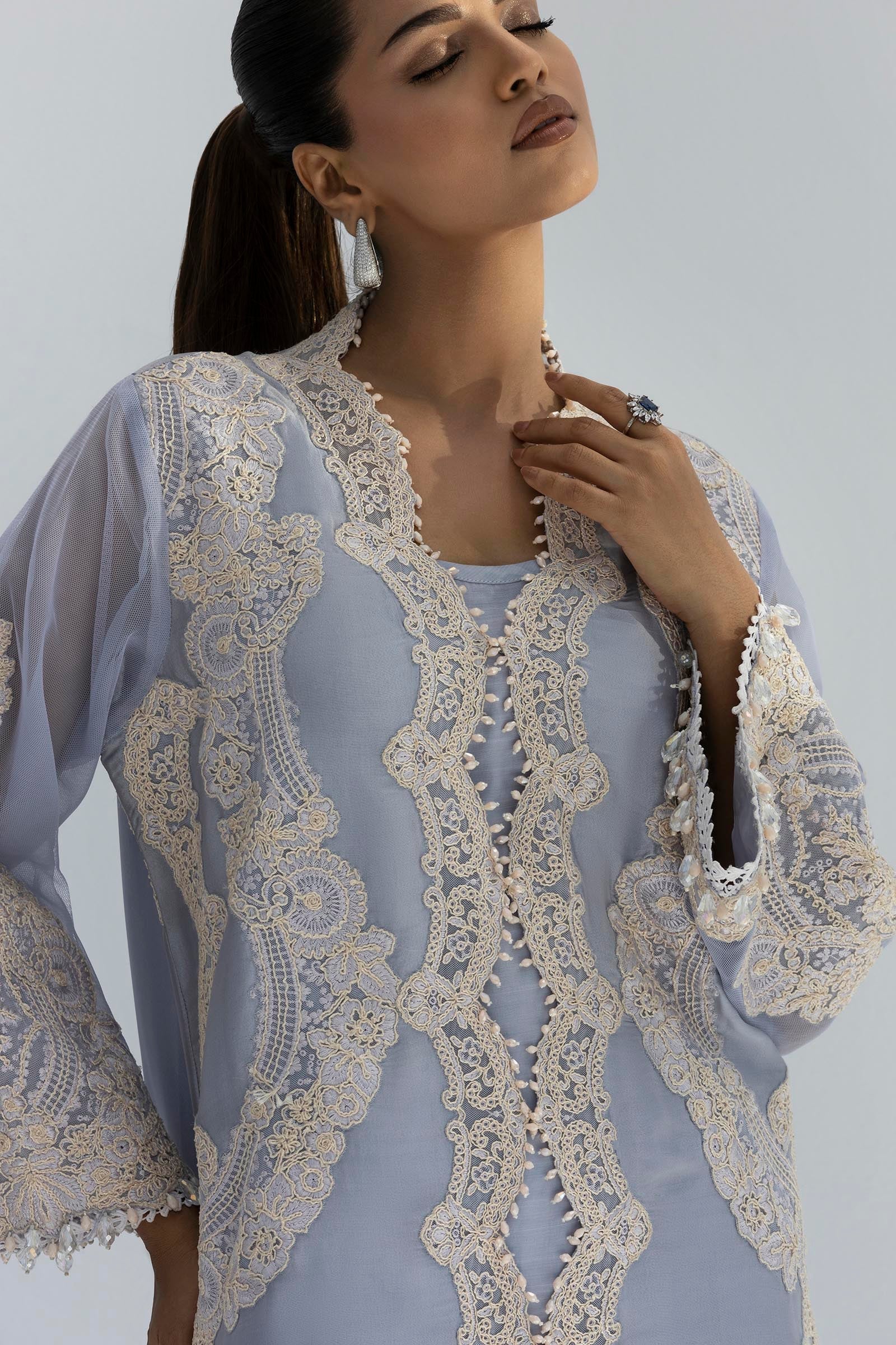 Stitched Luxury Embroidered Jacket + Bottom