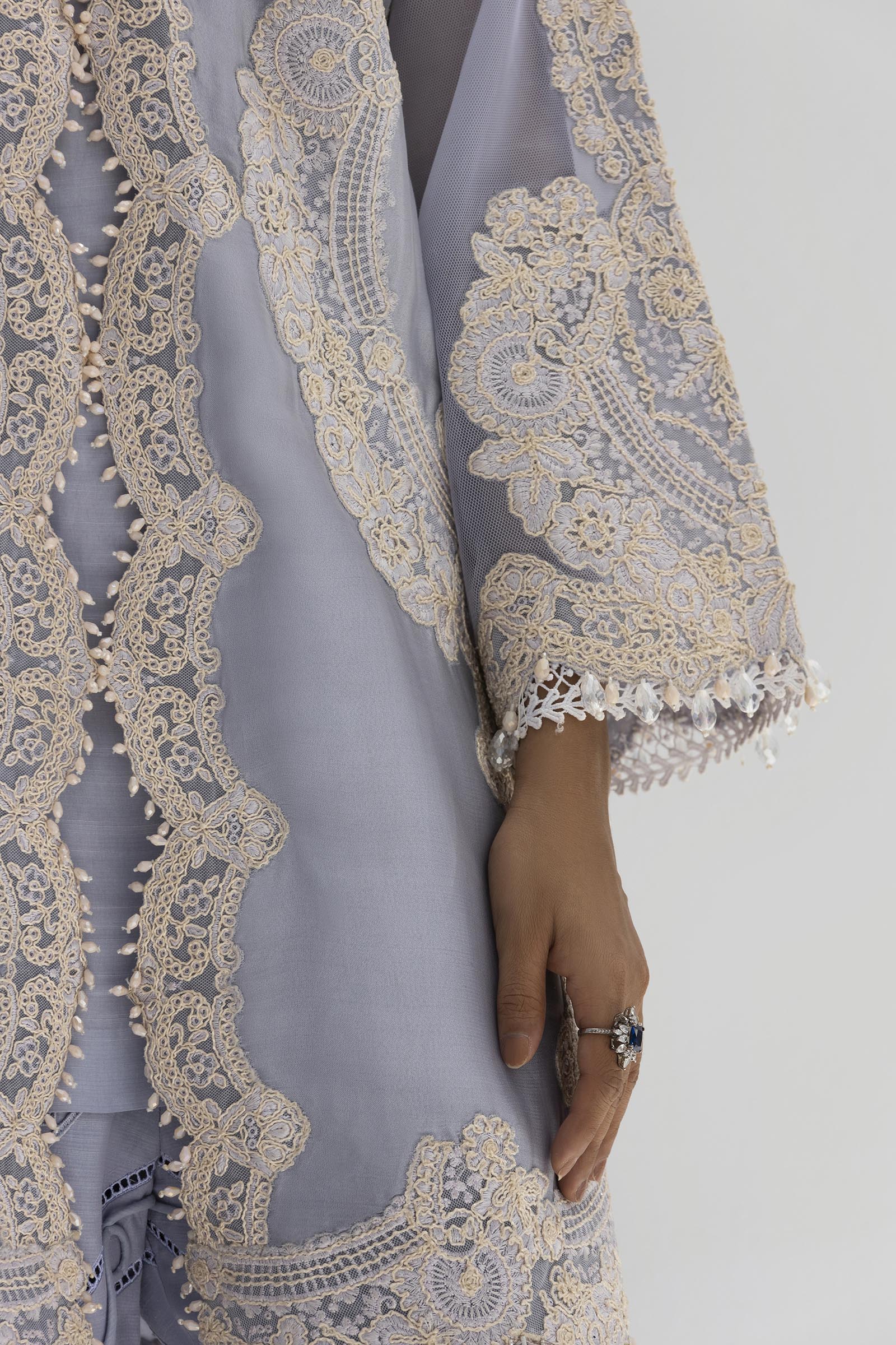 Stitched Luxury Embroidered Jacket + Bottom