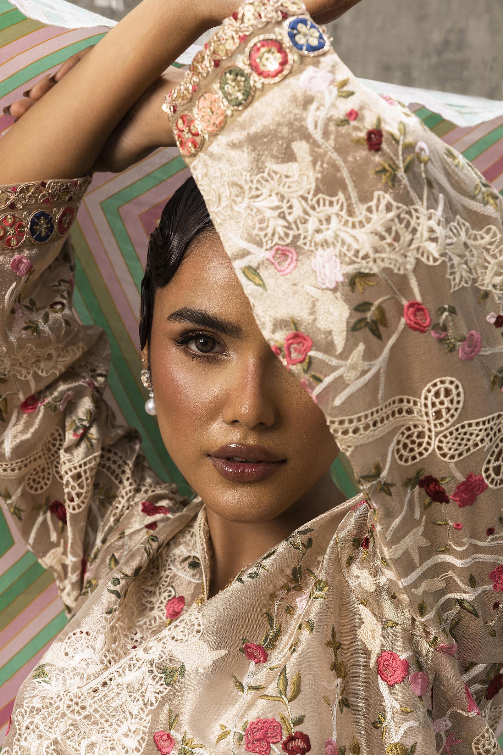 Stitched Luxury Embroidered Short Shirt + Shalwar + Dupatta