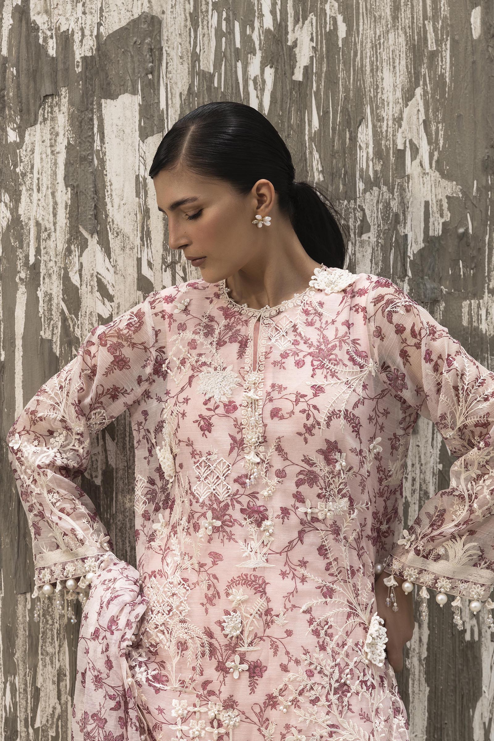 Stitched Luxury Digital Printed and Embroidered Suit