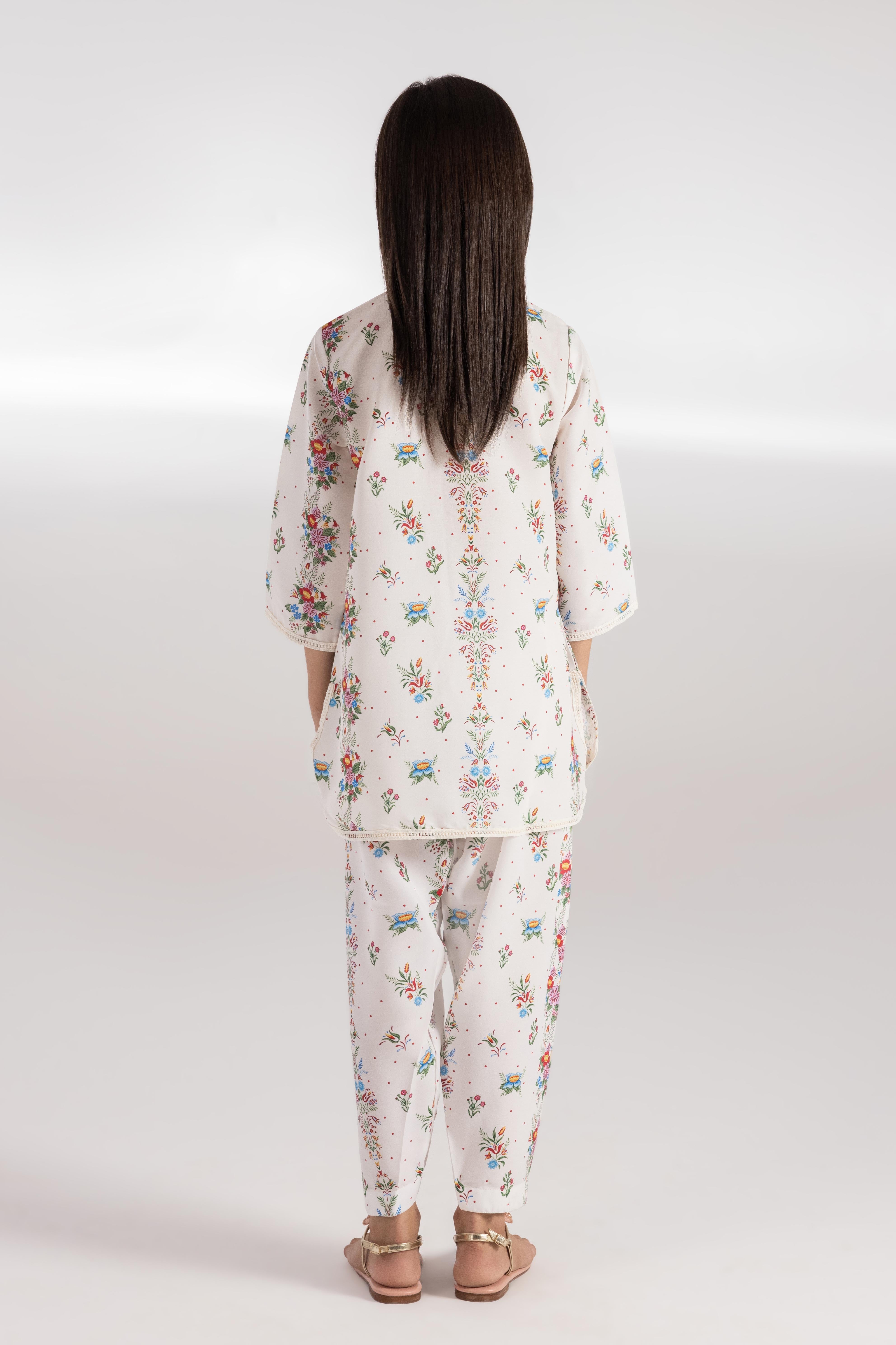 Stitched Kids Printed Cambric Set