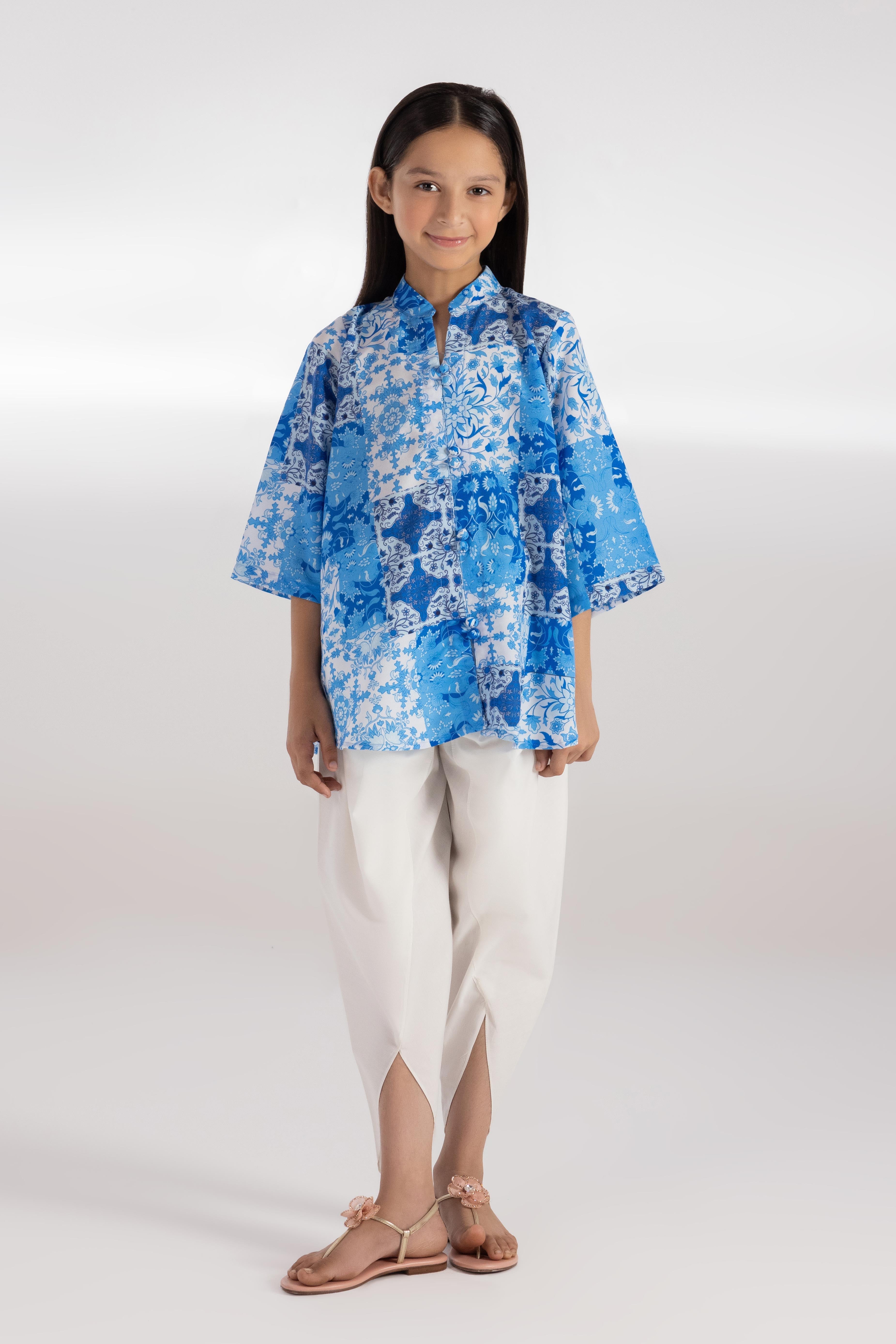 Stitched Kids Printed Cambric Shirt