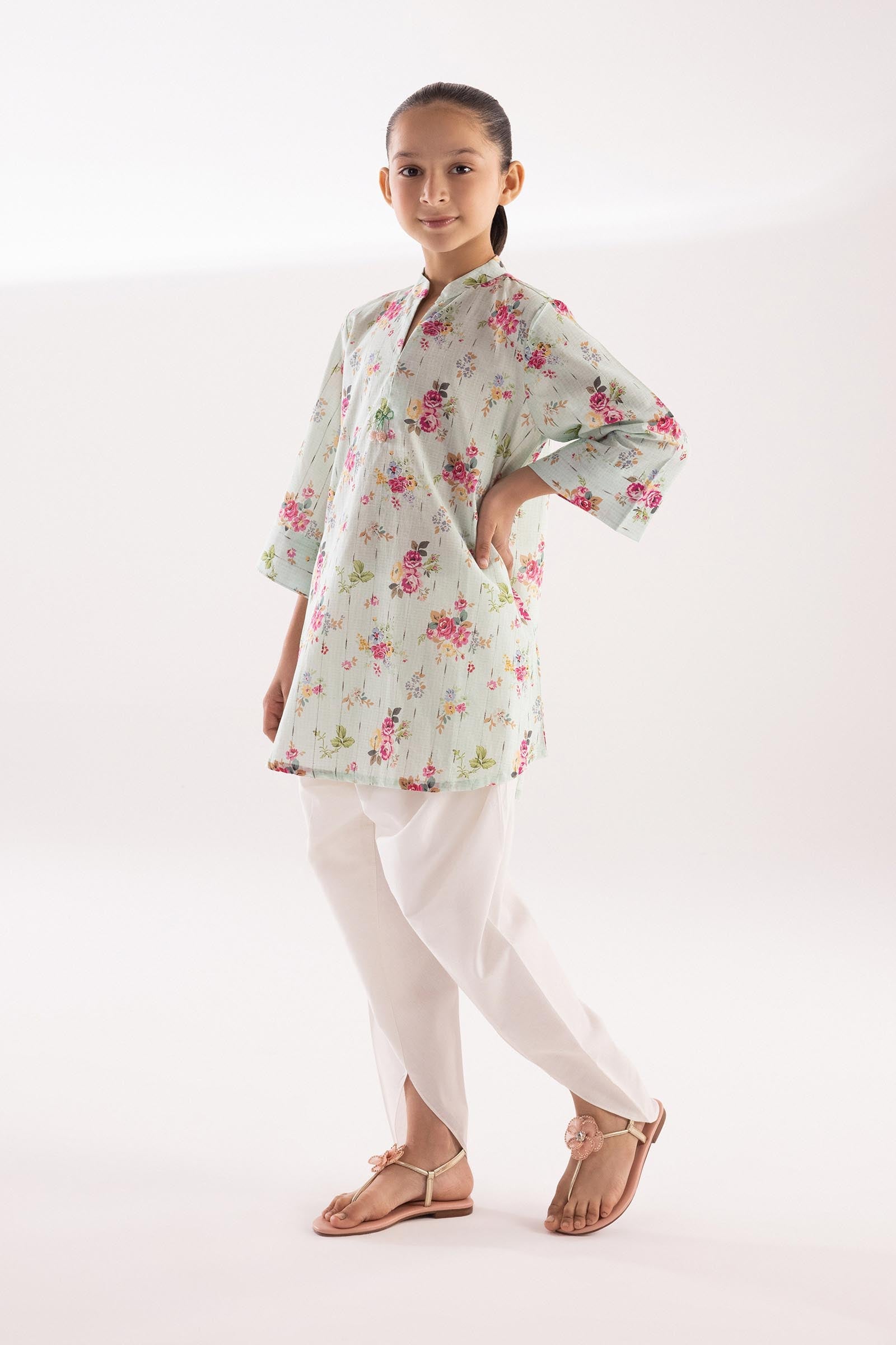 Stitched Kids Printed Textured Shirt