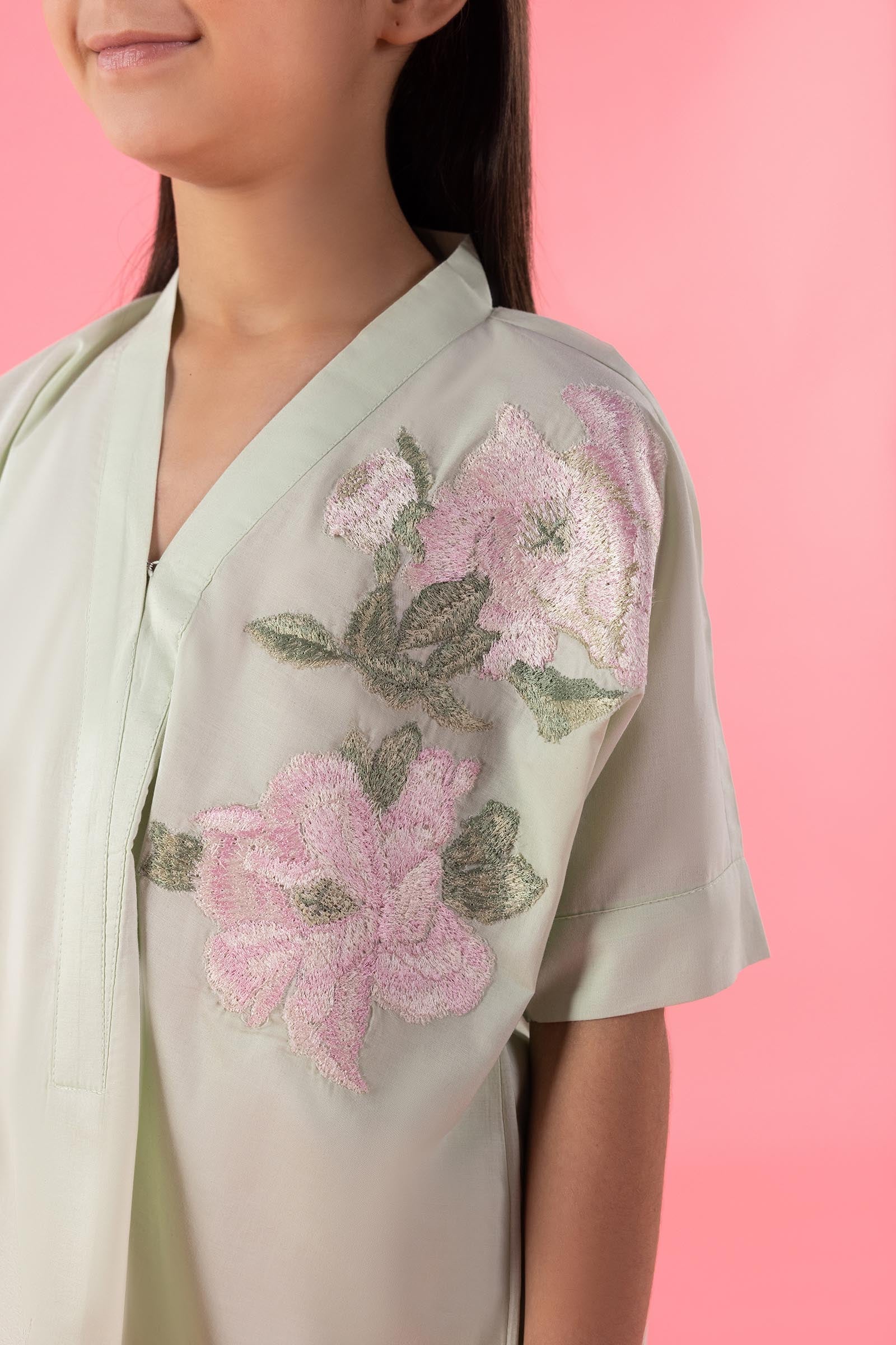 Stitched Kids Embroidered Lawn Set