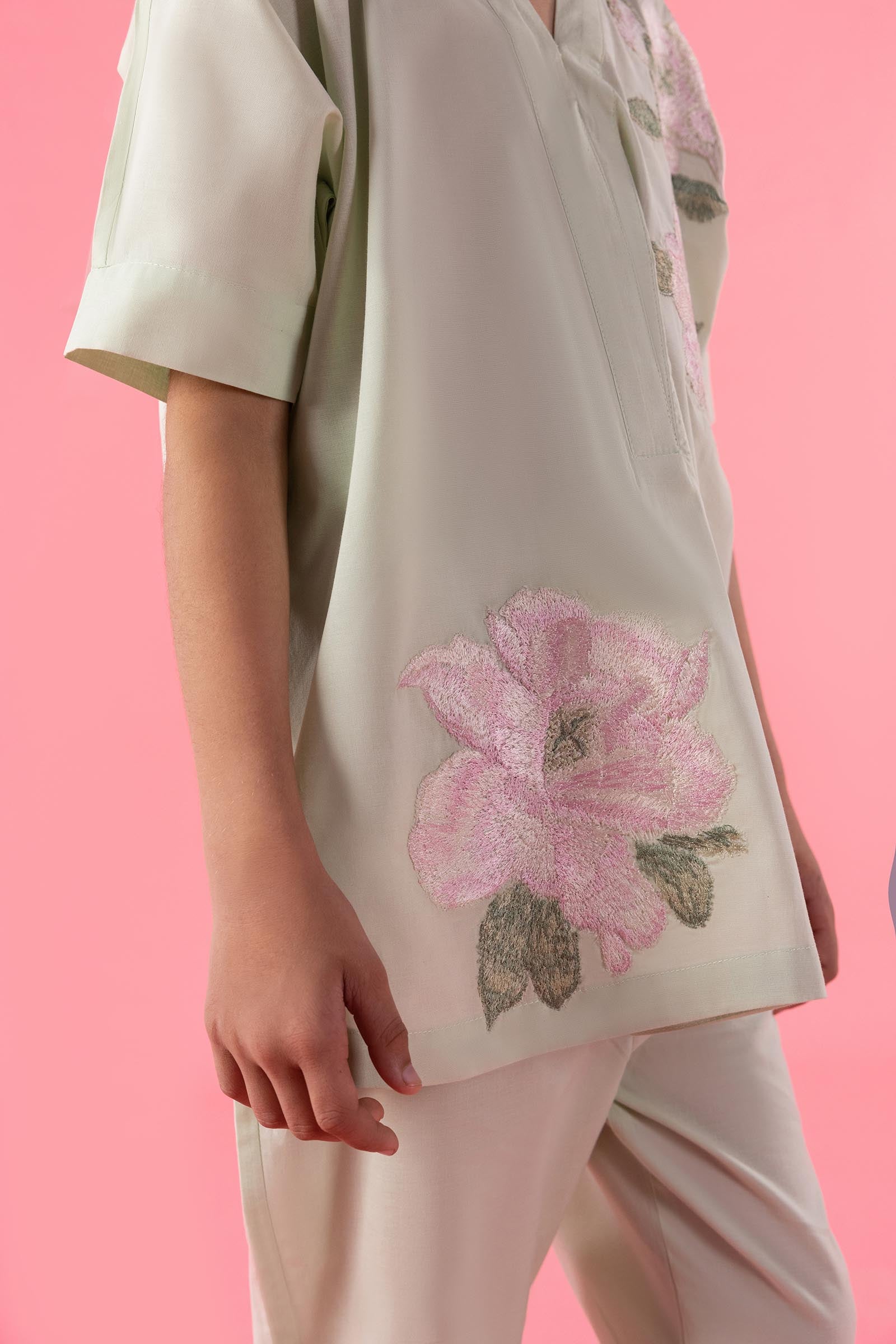 Stitched Kids Embroidered Lawn Set