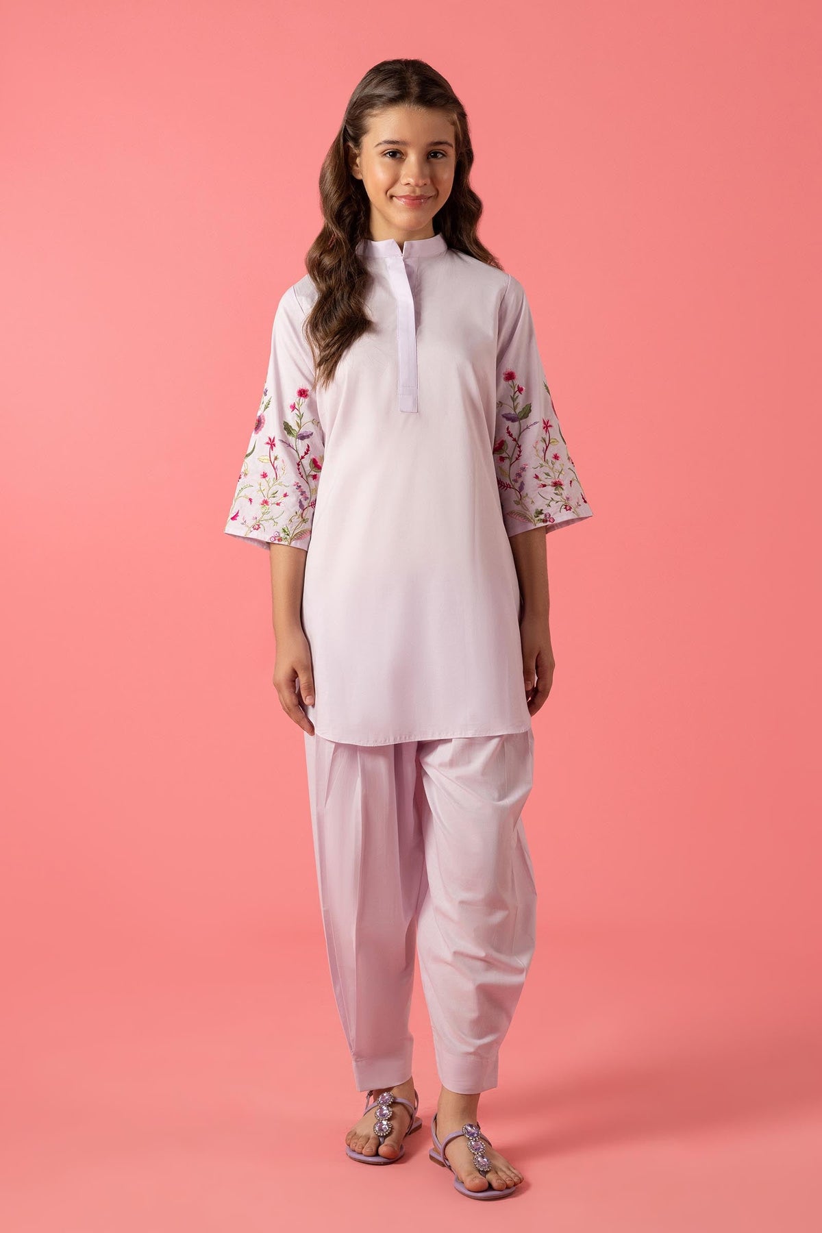Stitched Kids Embroidered Lawn Shirt + Bottom