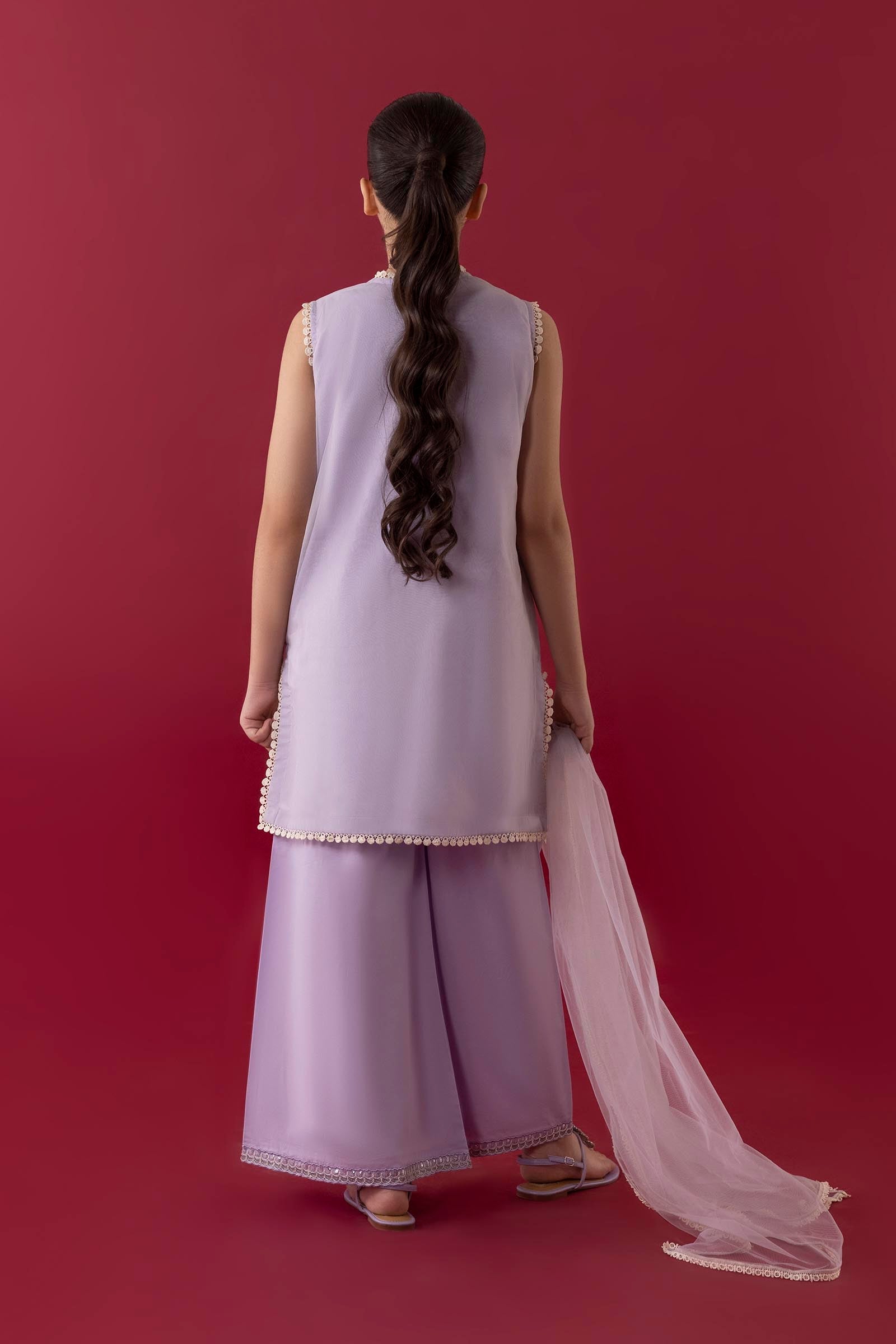 Stitched Kids Organza Embroidered Suit