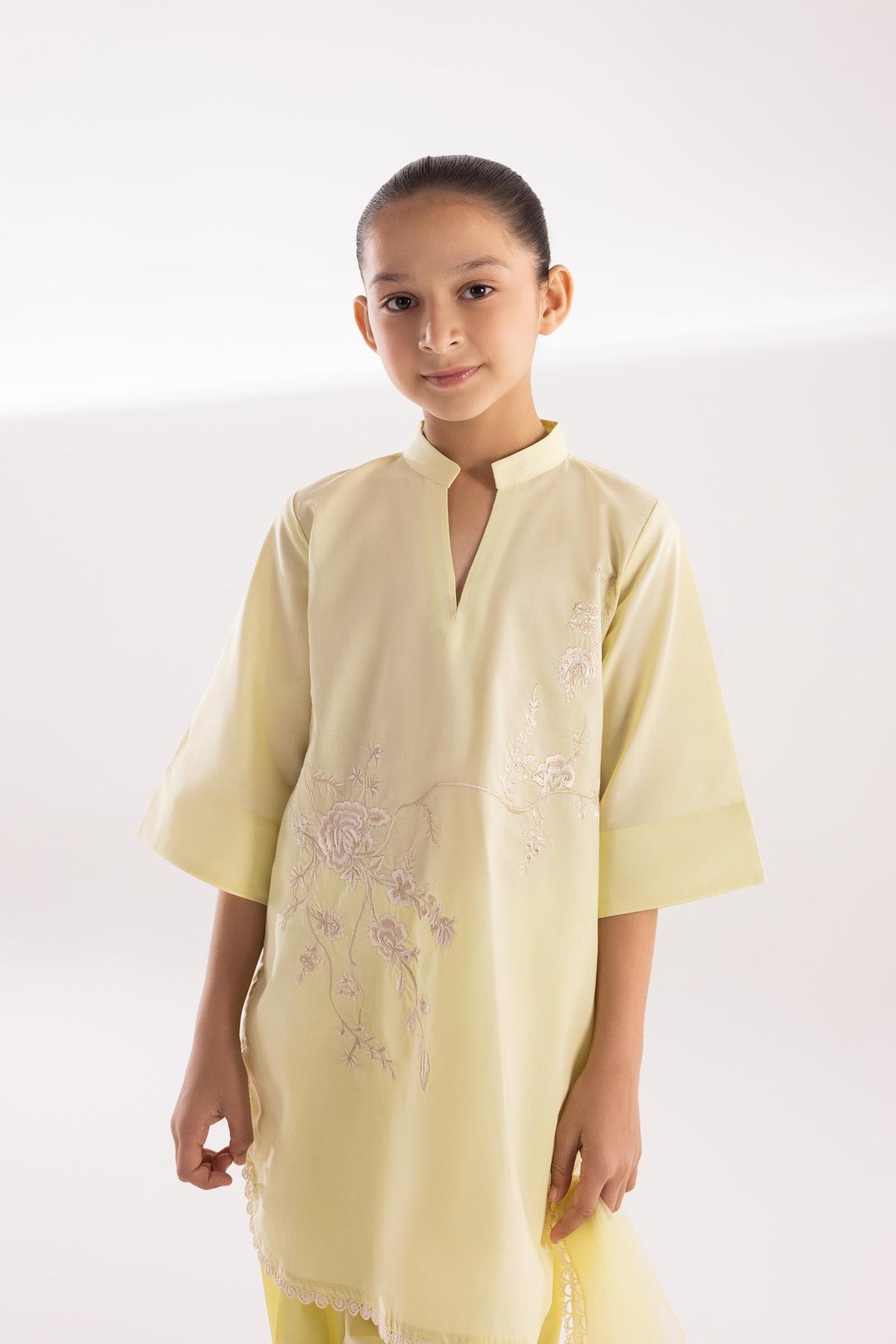Stitched Kids Embroidered Shirt + Shalwar + Dupatta