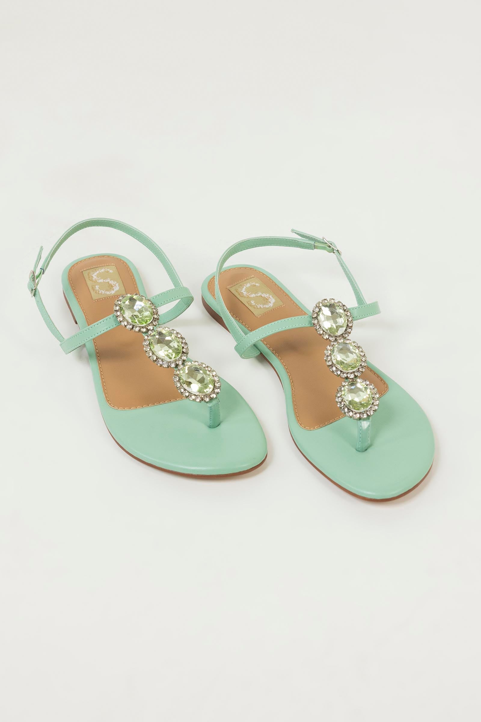 Kids Mint Sparkle Sandals