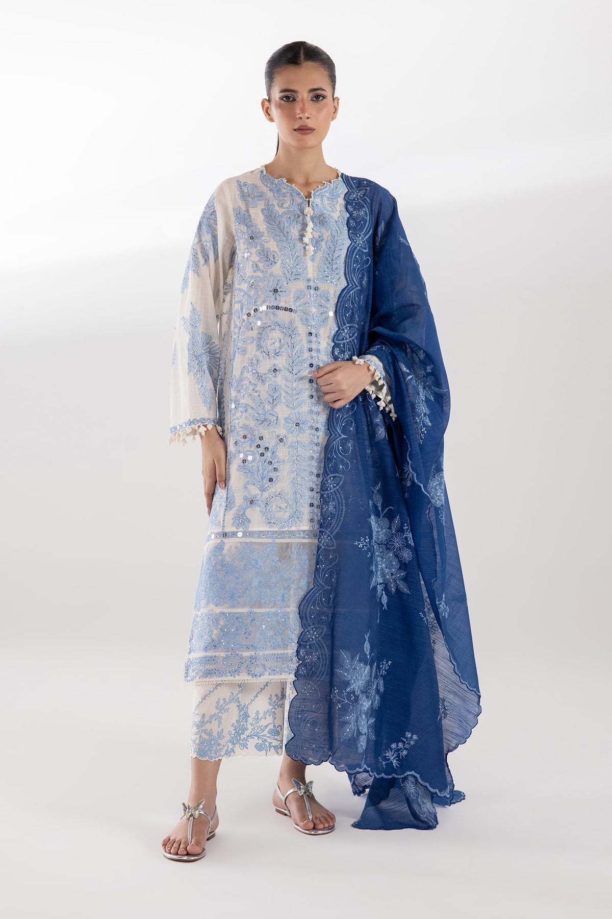 Stitched Embroidered Lawn Shirt+ Shalwar