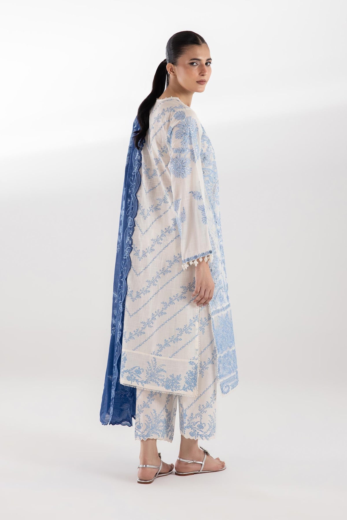 Stitched Embroidered Lawn Shirt+ Shalwar