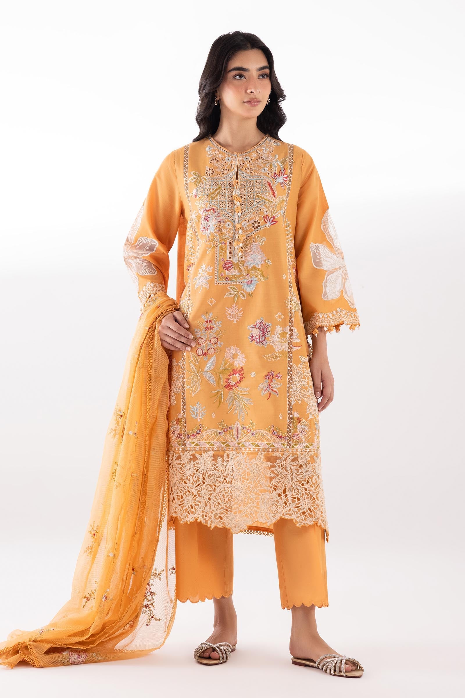 Stitched Luxury Lawn Suit