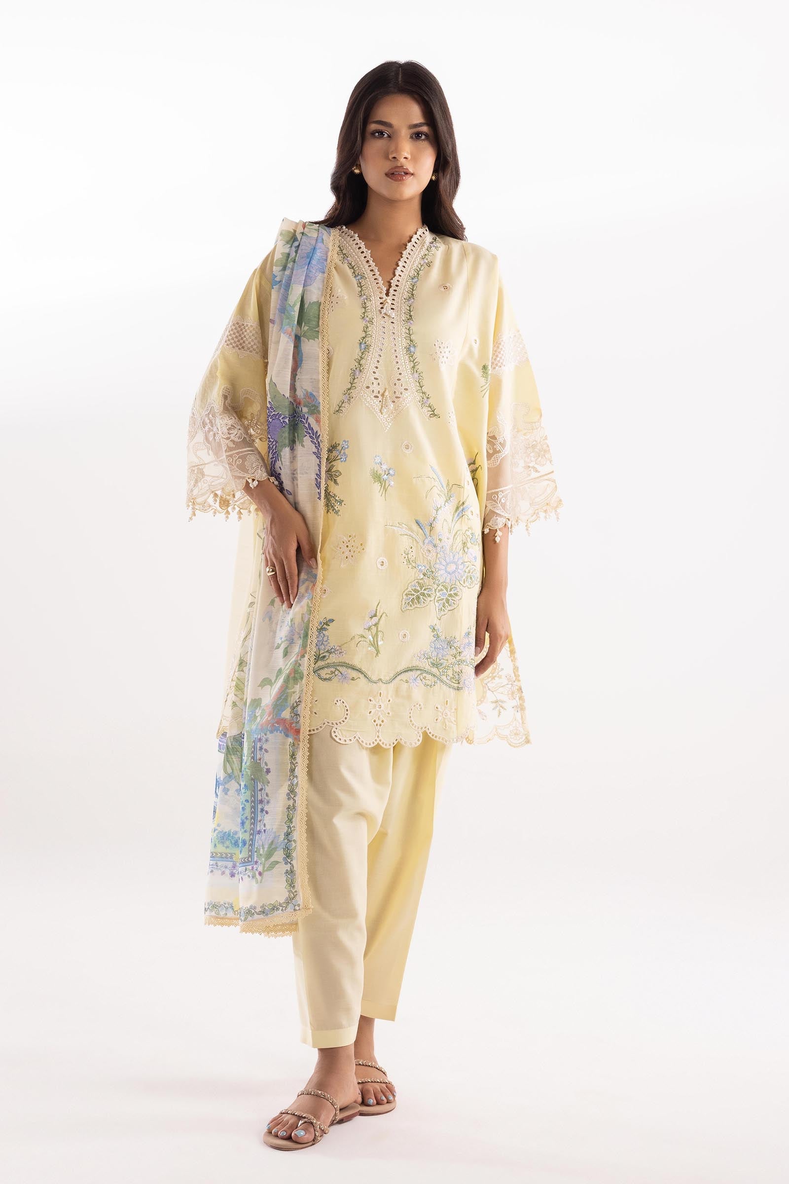 Stitched Luxury Lawn Suit