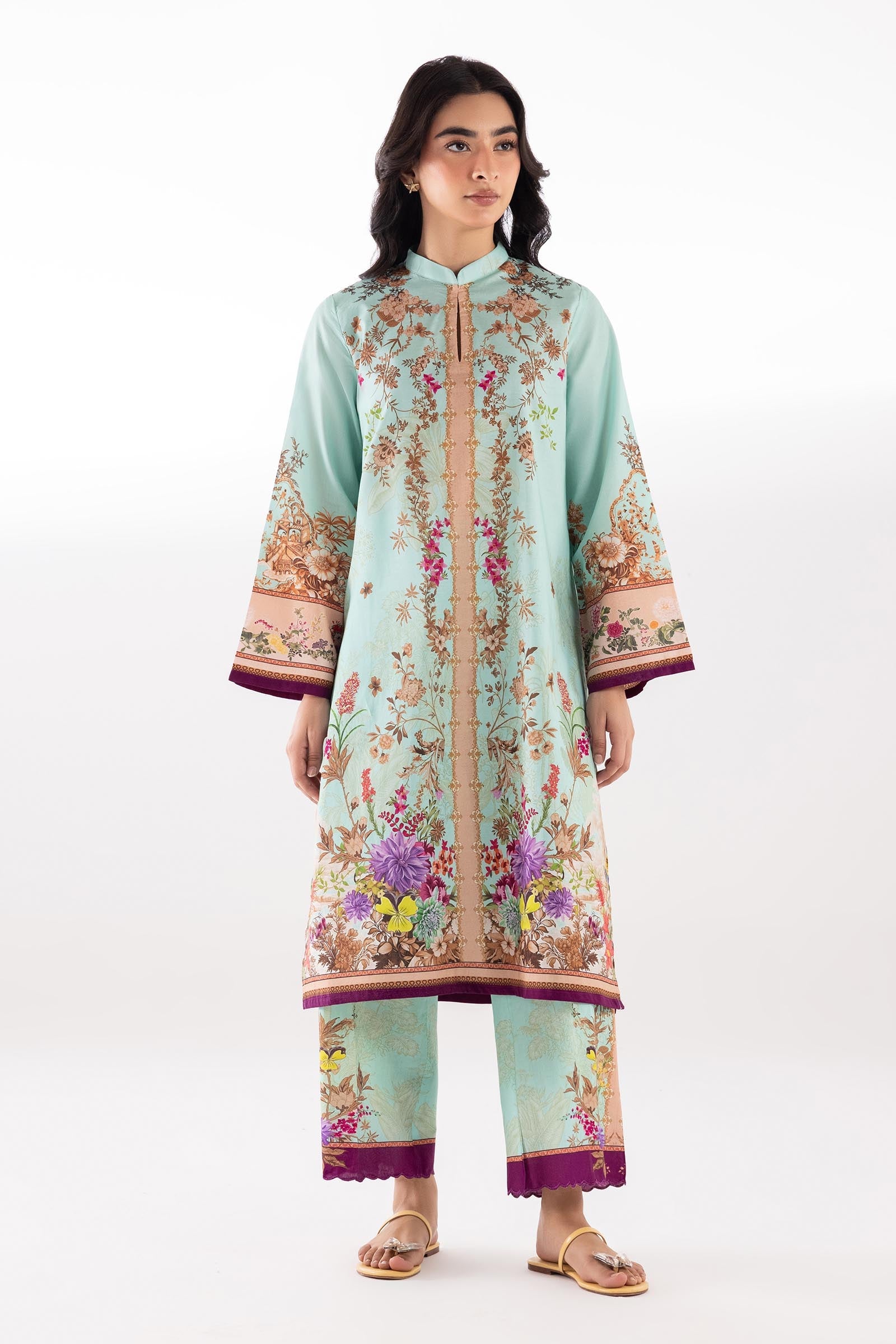 Stitched Printed Lawn Shirt + Culotte
