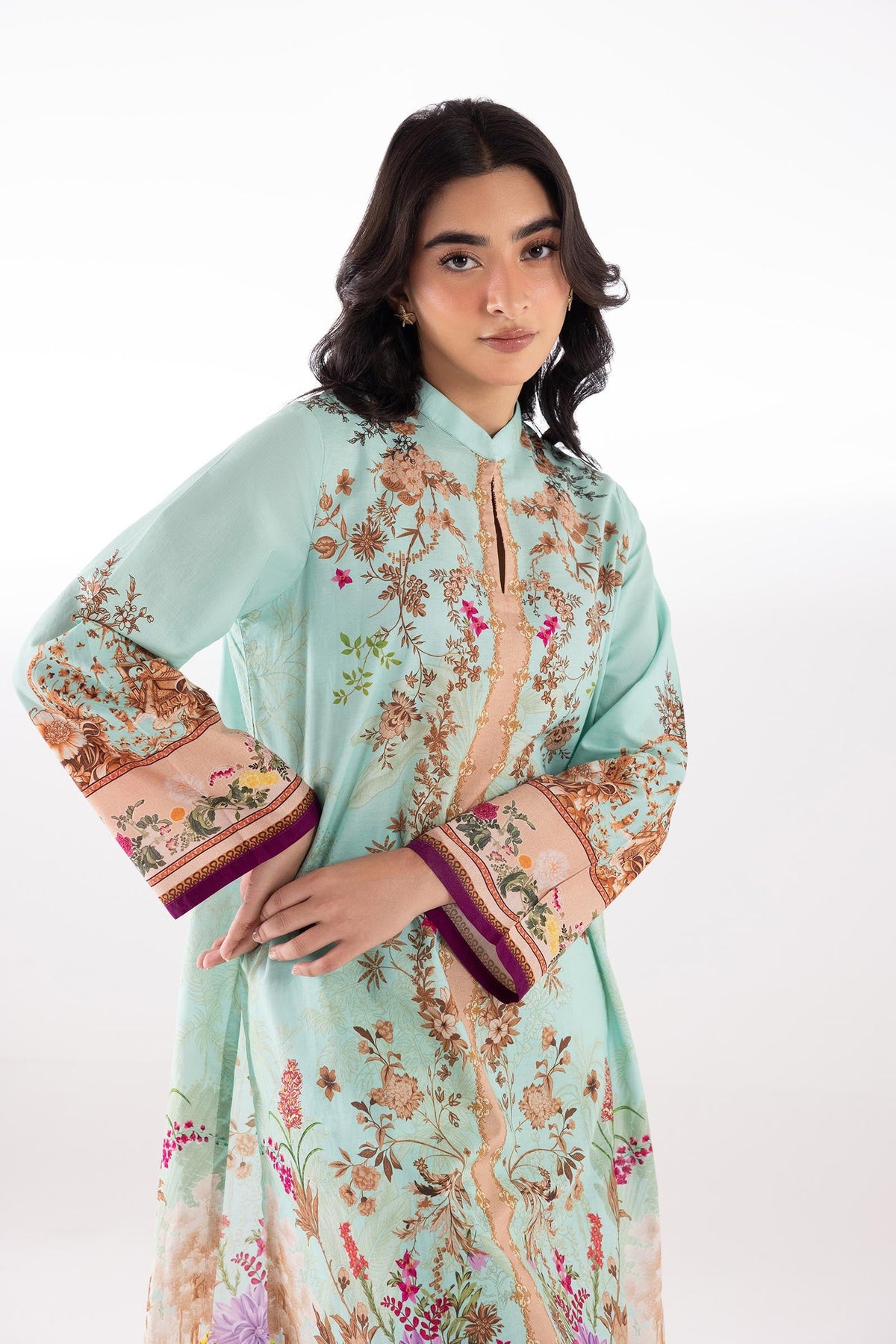 Stitched Printed Lawn Shirt + Culotte