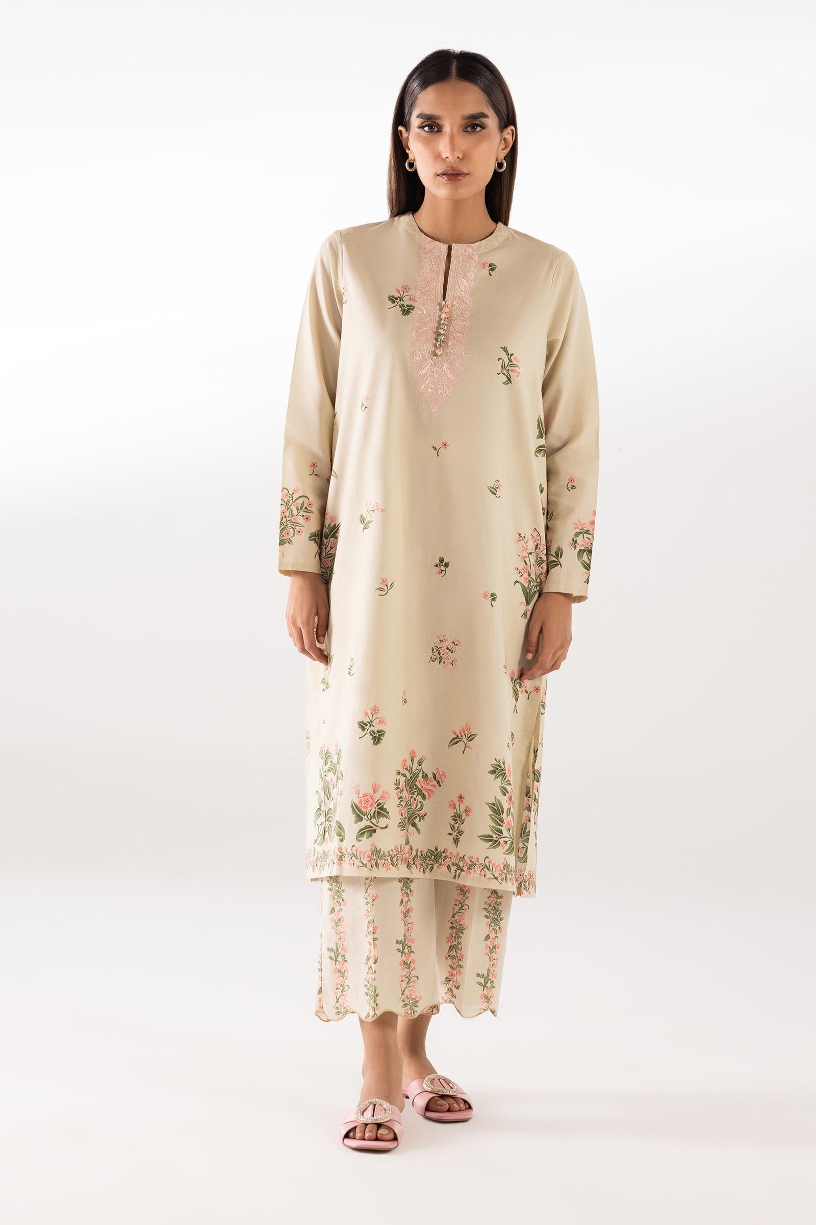 Stitched Printed Lawn Shirt + Culotte