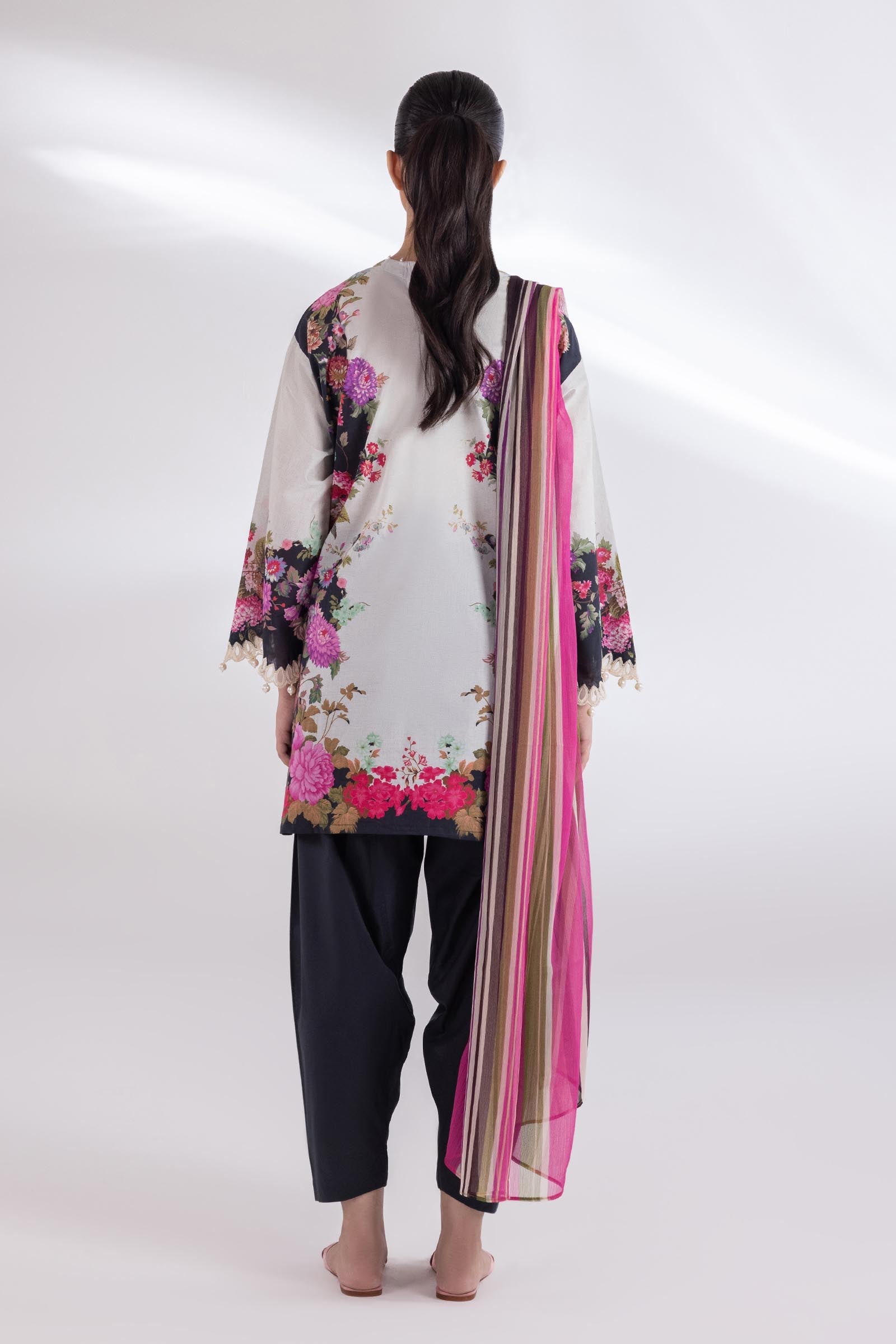 Stitched Embroidered Lawn Suit