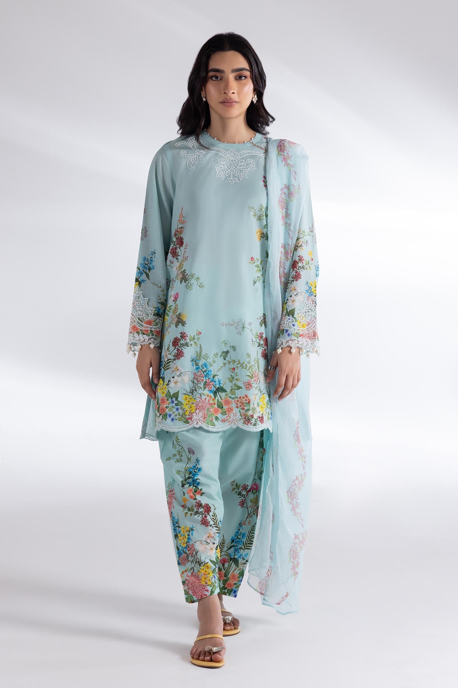 Stitched Muzlin Lawn Shirt+ Dupatta