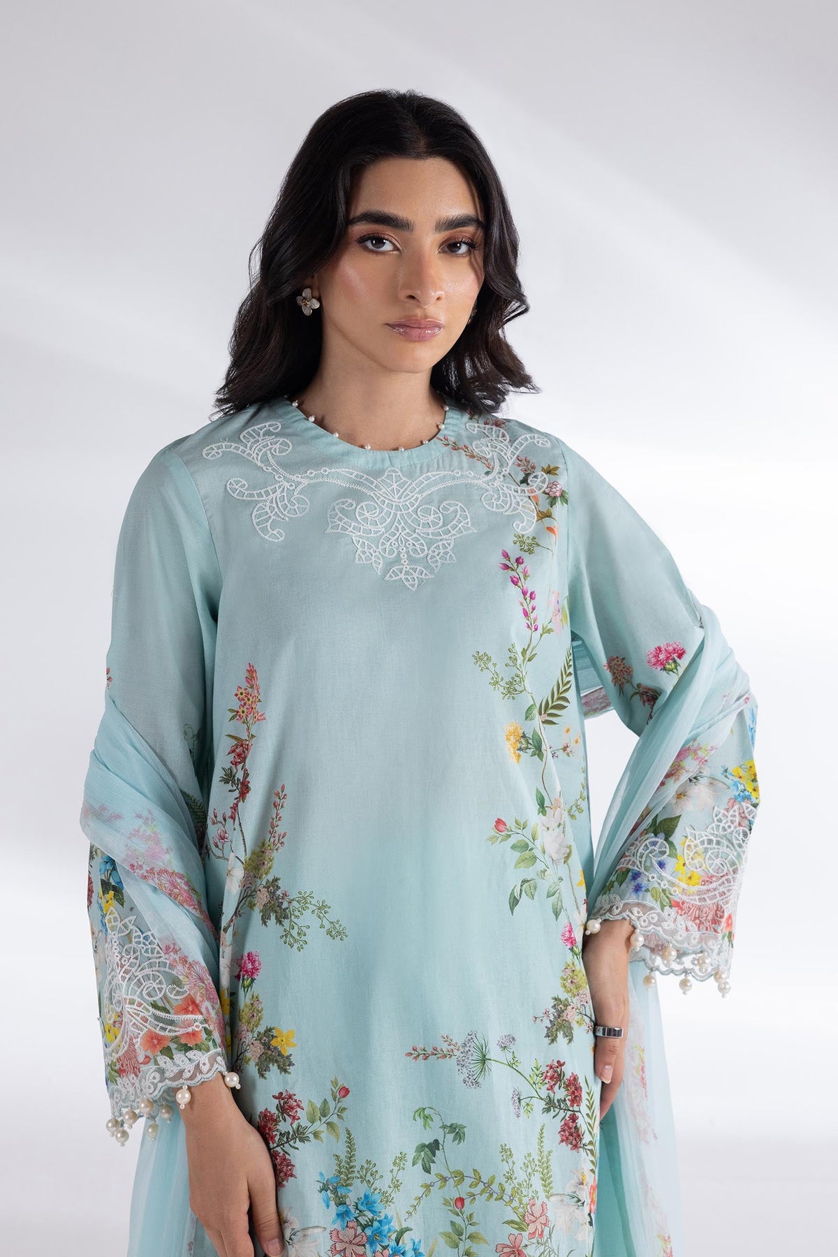 Stitched Muzlin Lawn Shirt+ Dupatta