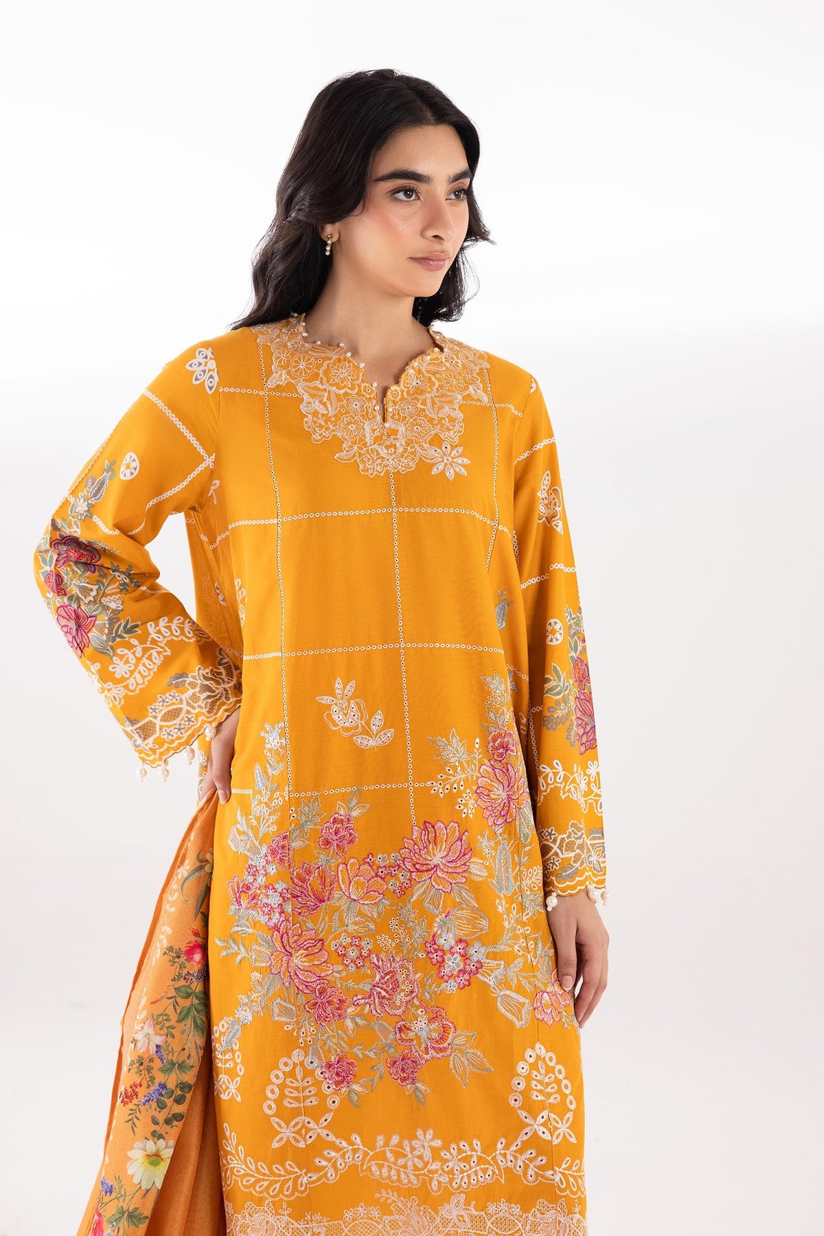 Stitched Lawn Muzlin Suit