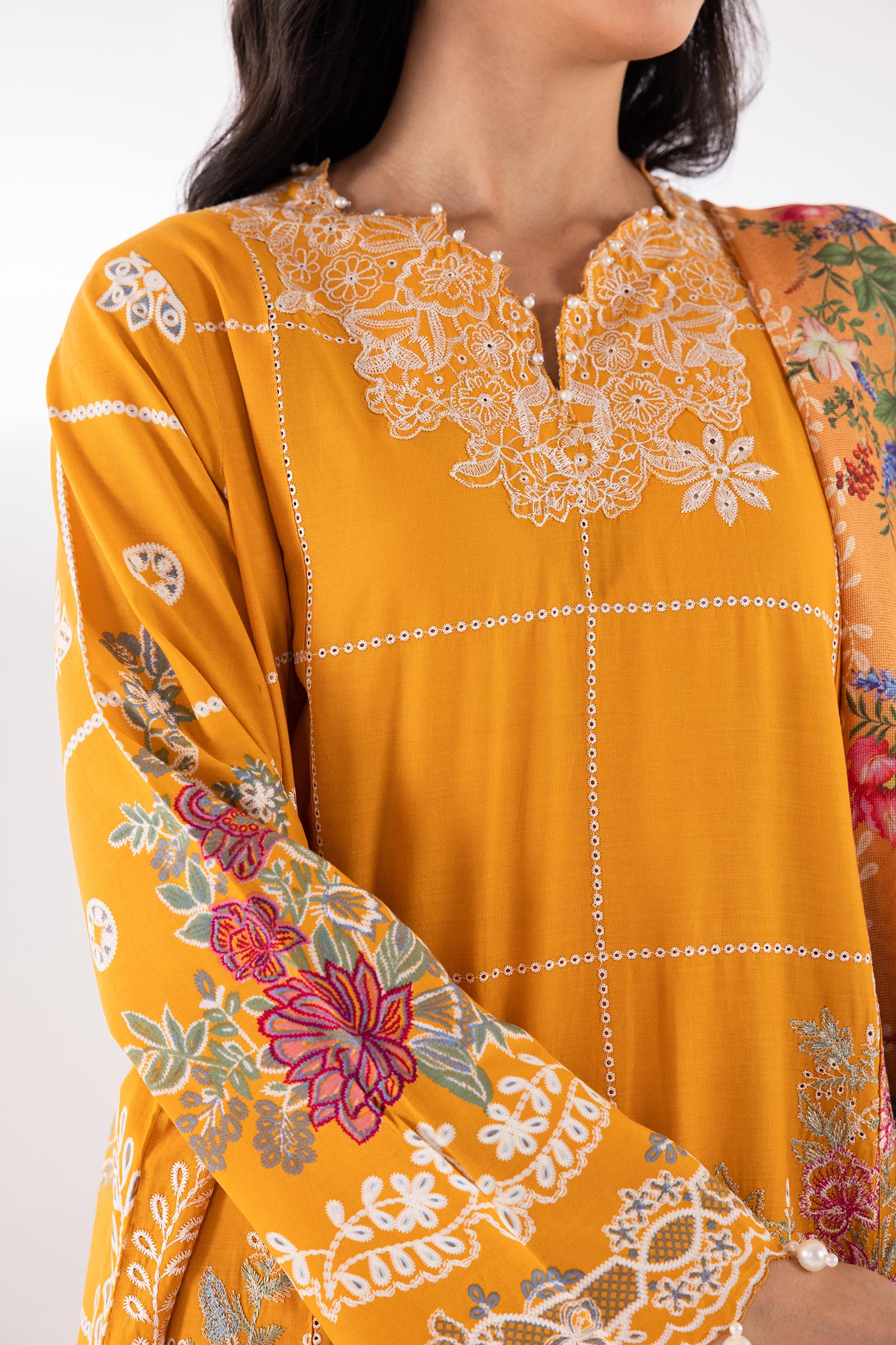 Stitched Muzlin Embroidered Lawn Suit