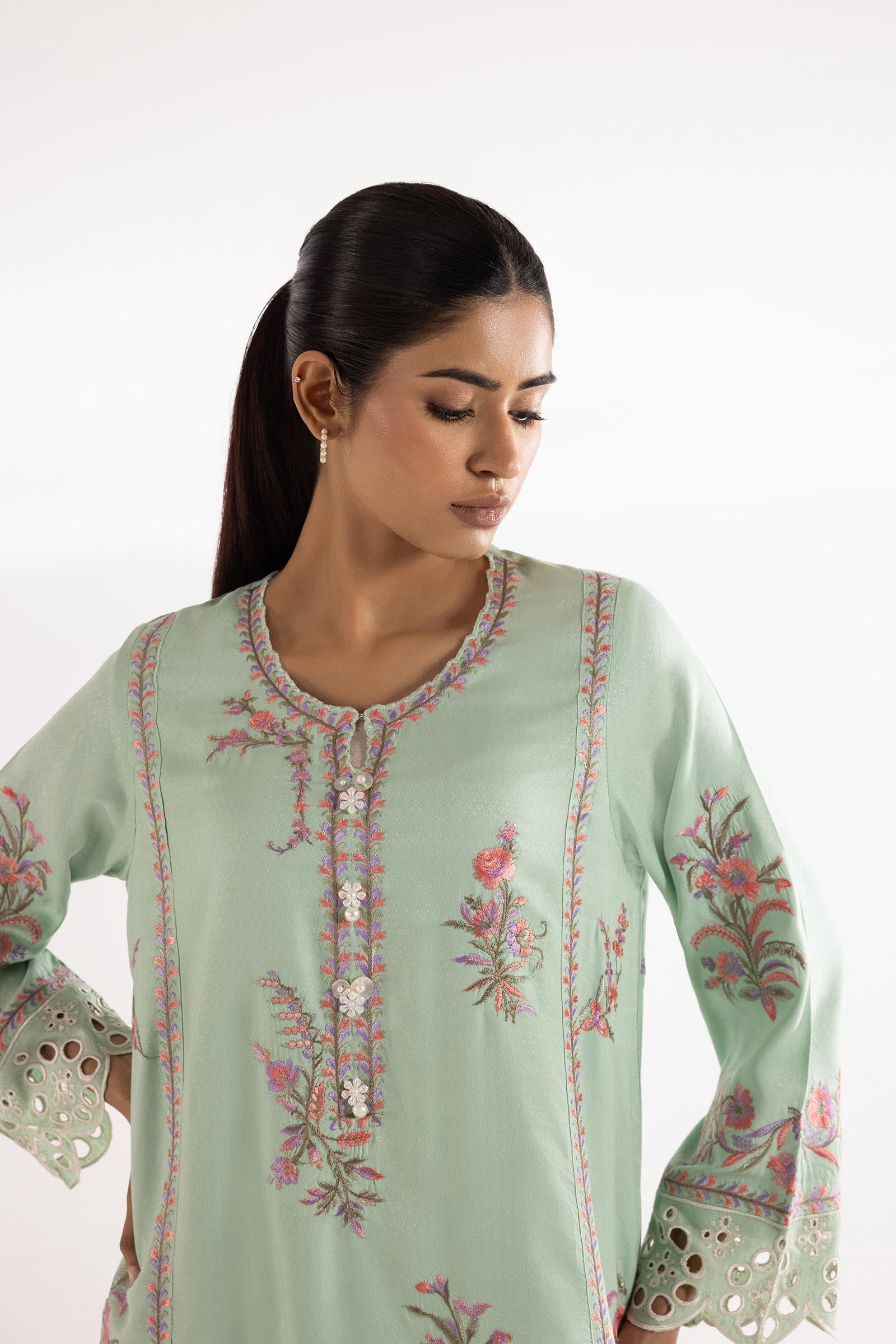 Stitched Embroidered Jacquard Set