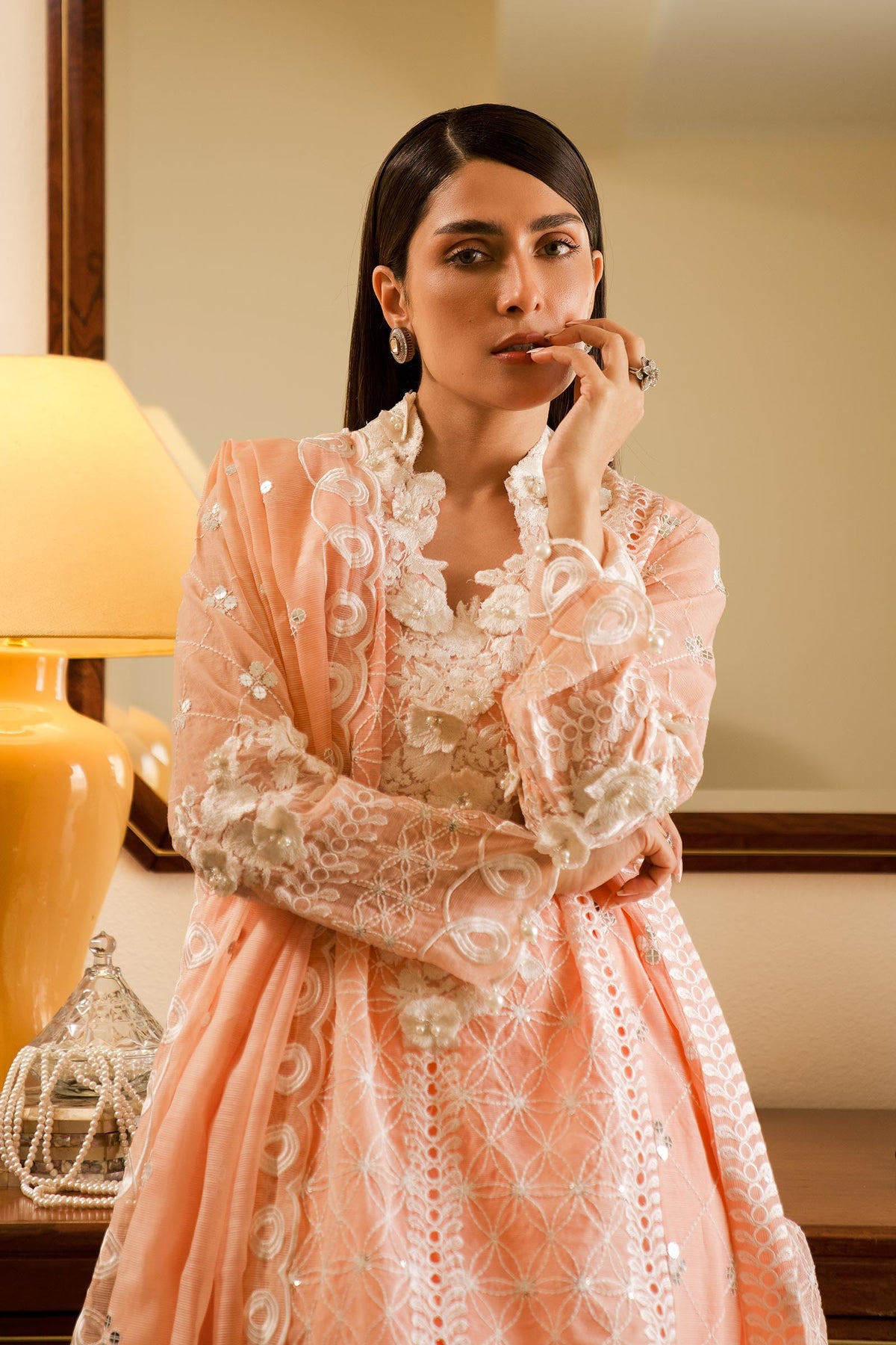 Stitched Embroidered Cotton Shirt + Culotte + Dupatta