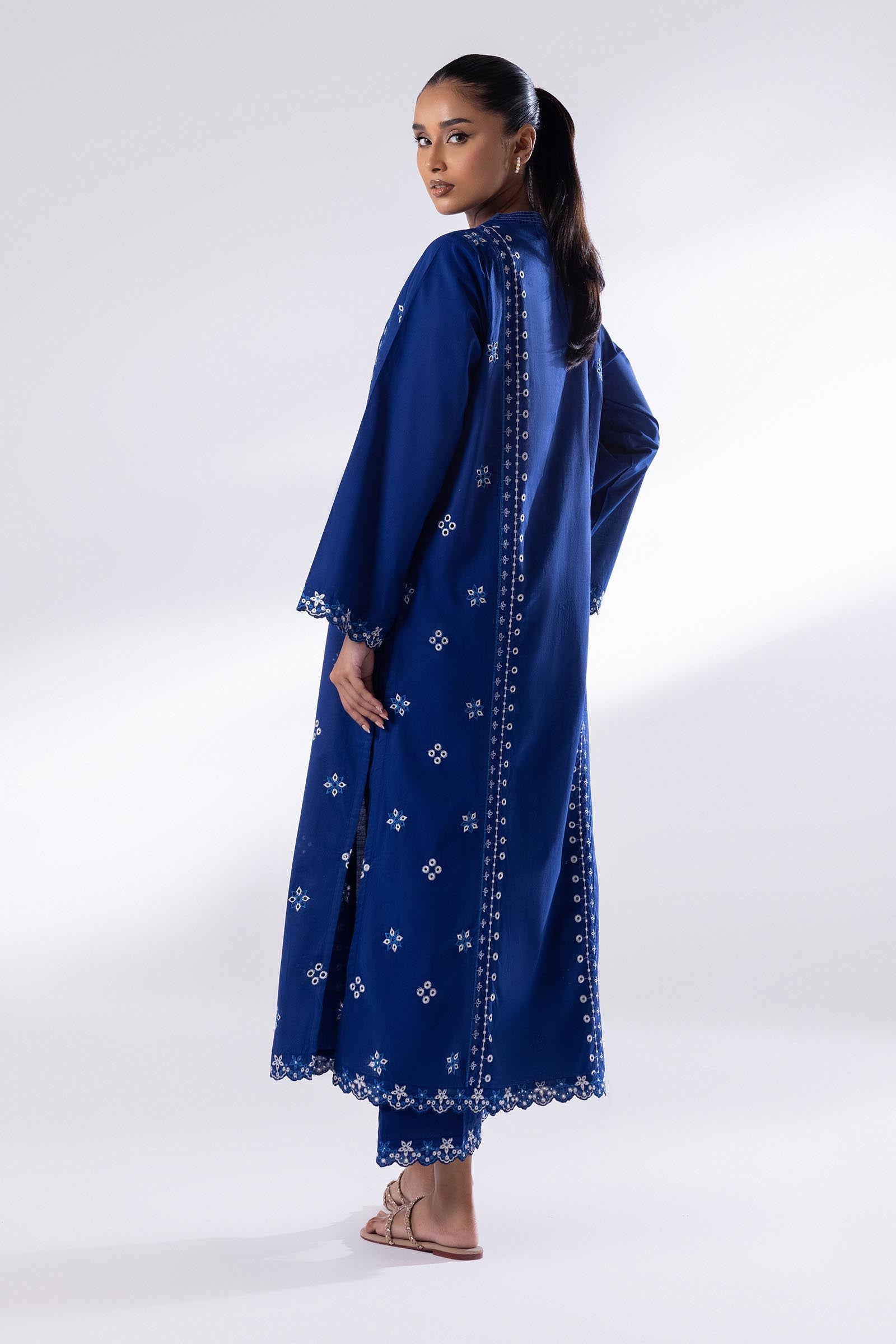 Stitched Blue Lawn Shirt + Bottom