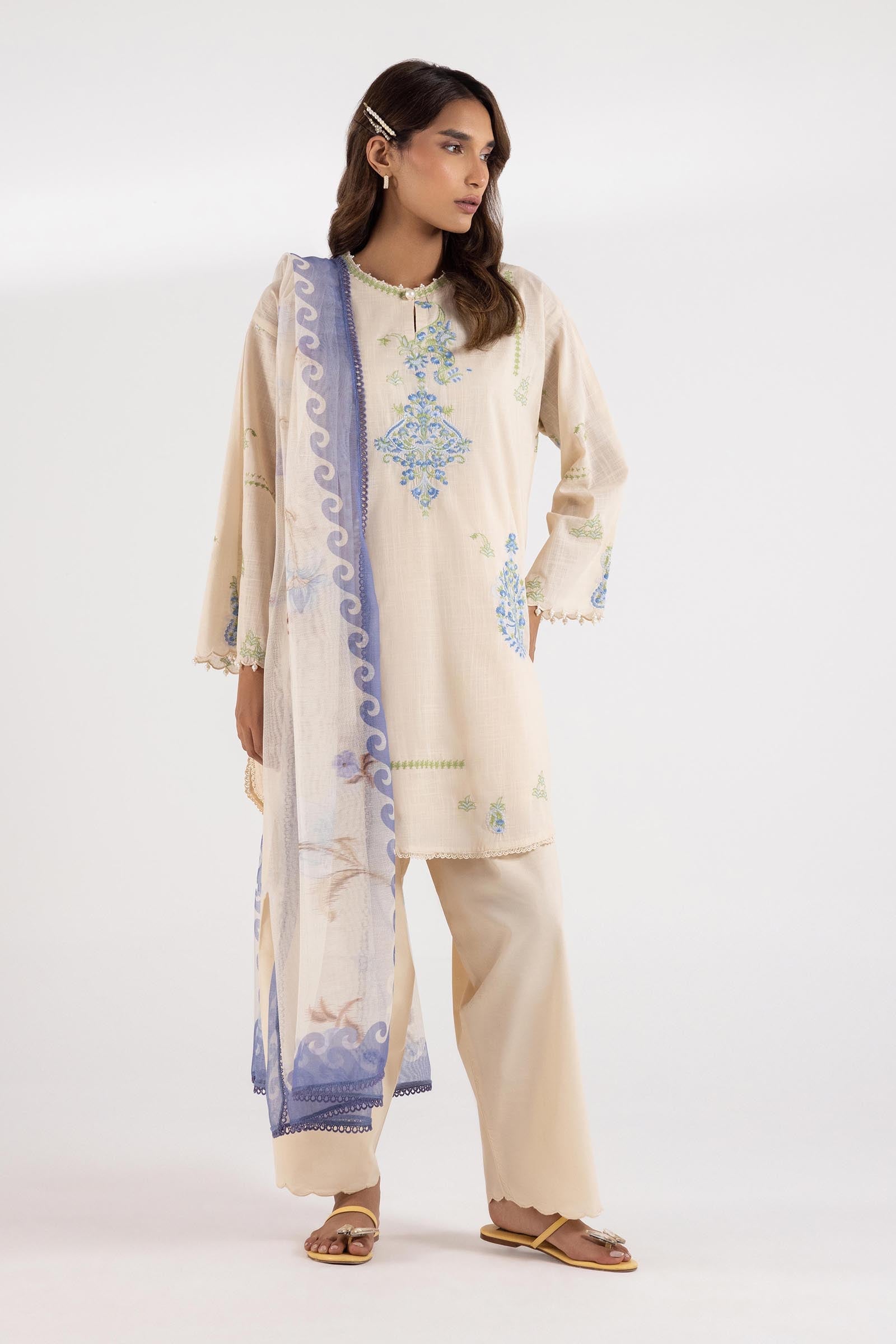 Stitched Net Dupatta