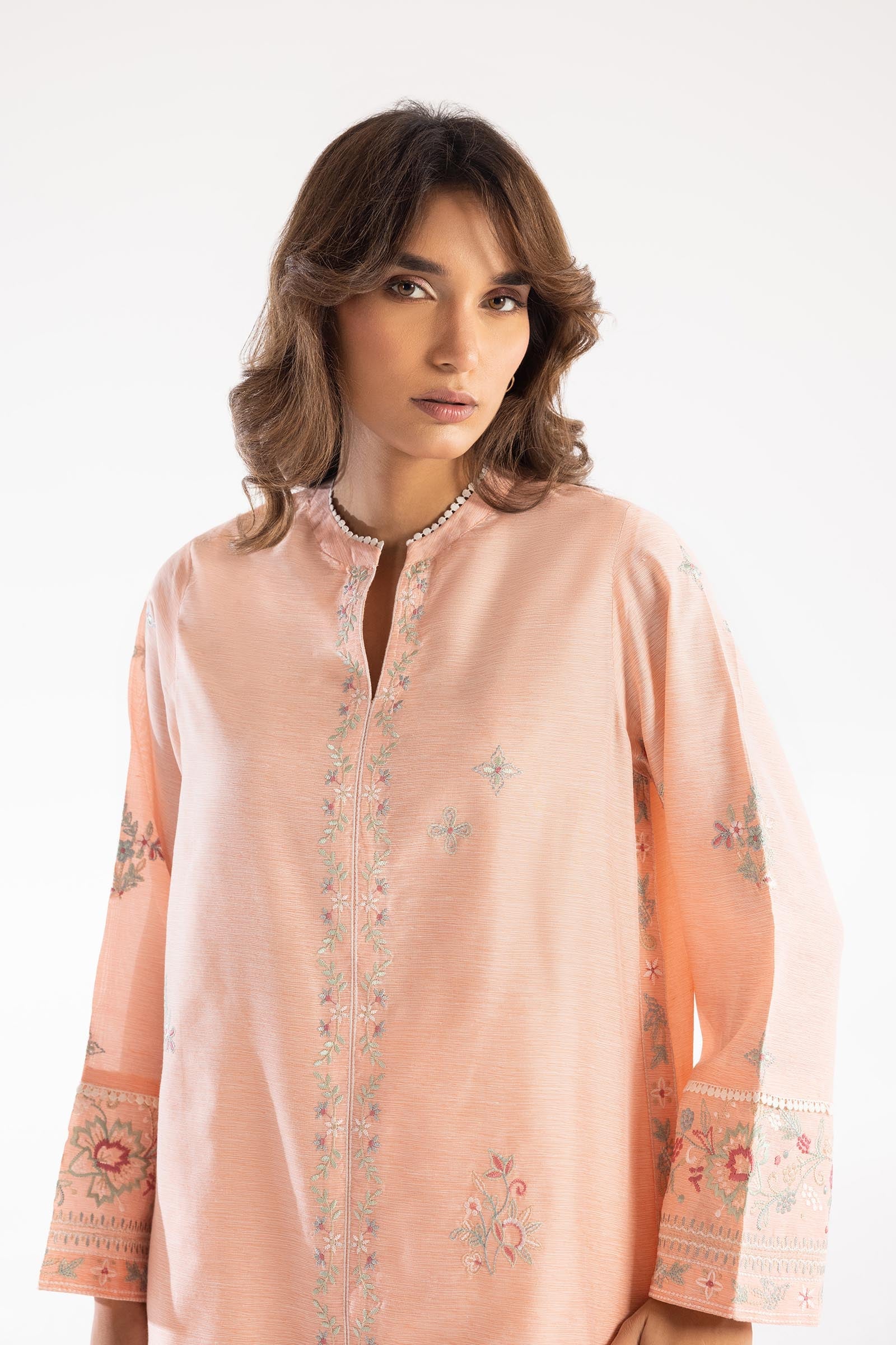 Stitched Embroidered Chambray Shirt