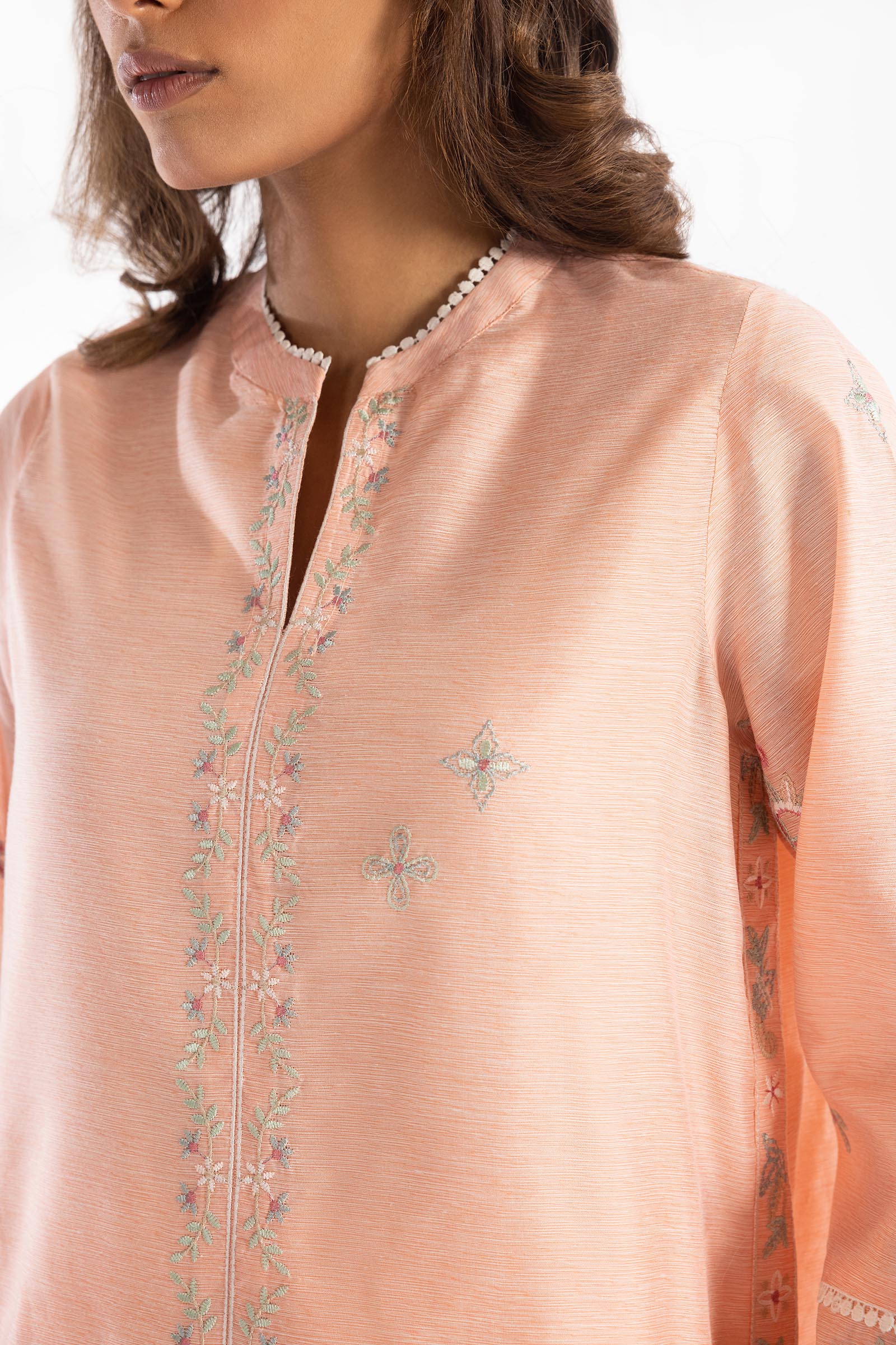 Stitched Embroidered Chambray Shirt