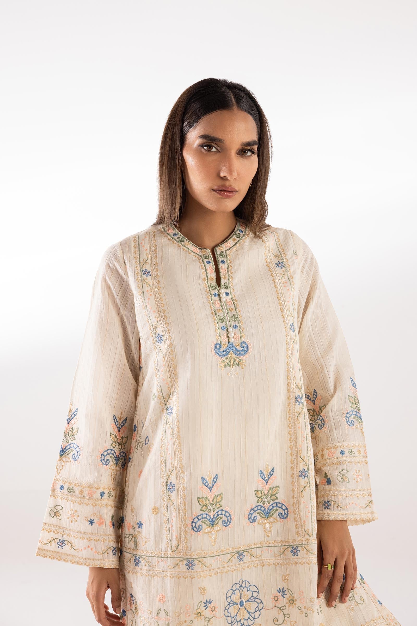 Stitched Zari Embroidered Shirt