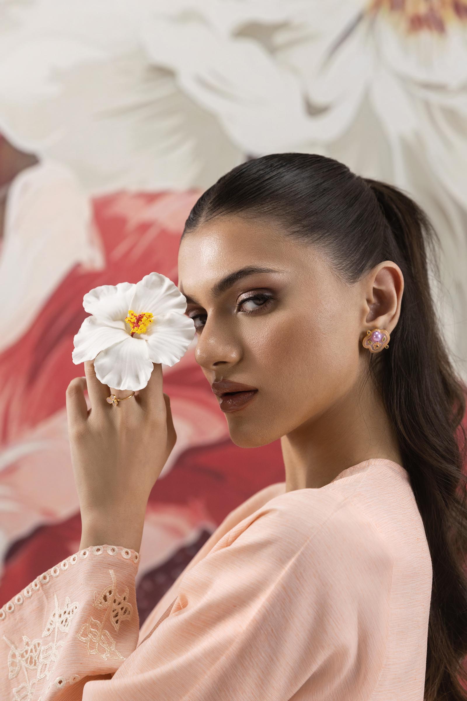 Stitched Embroidered Signature Chambray Shirt