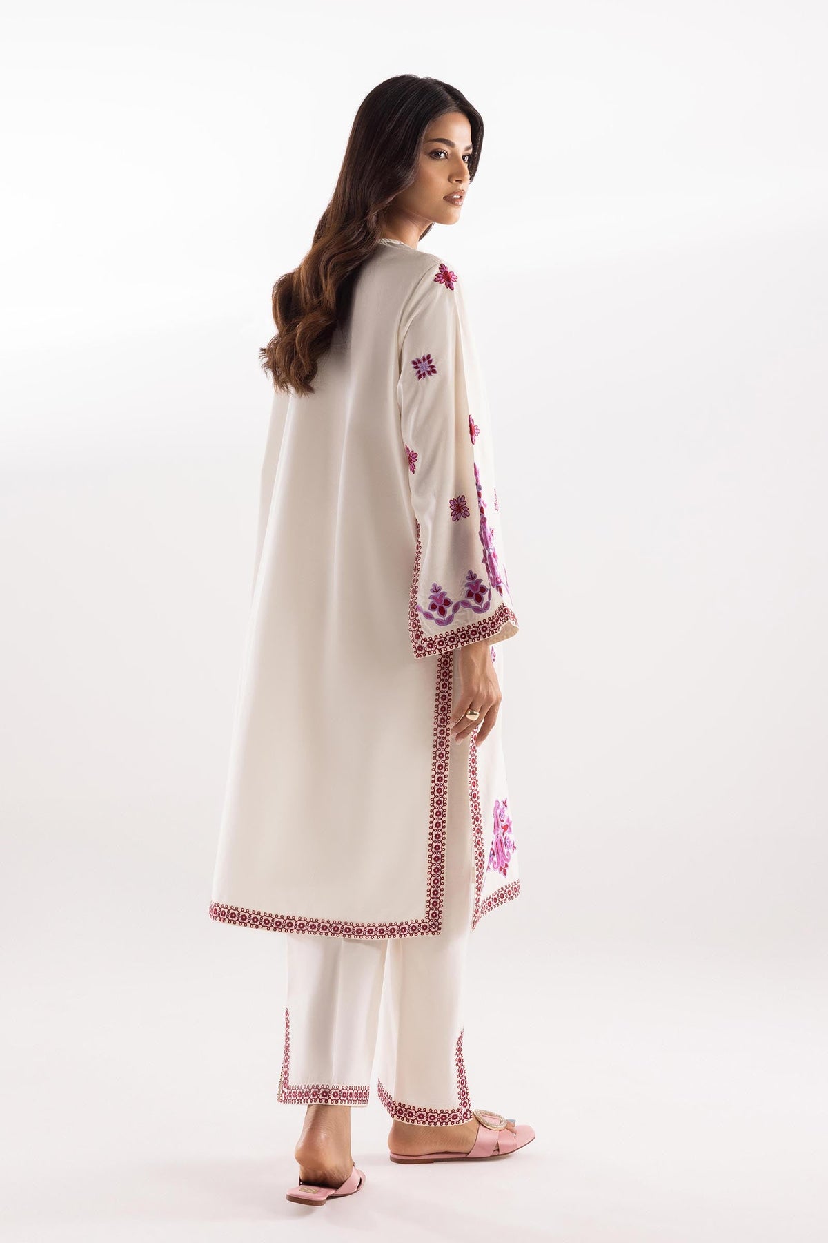 Stitched Lawn Embroidered Shirt + Culotte