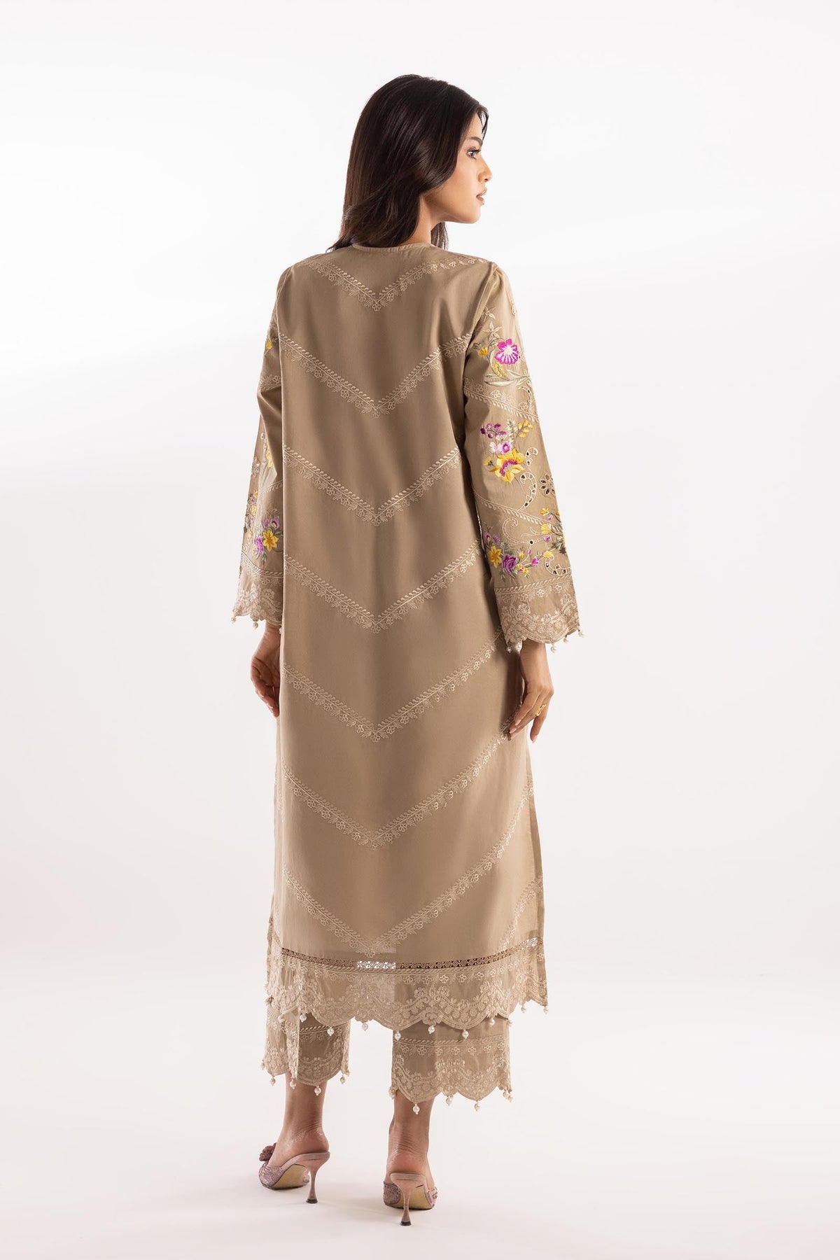 Stitched Lawn Embroidered Shirt + Culotte