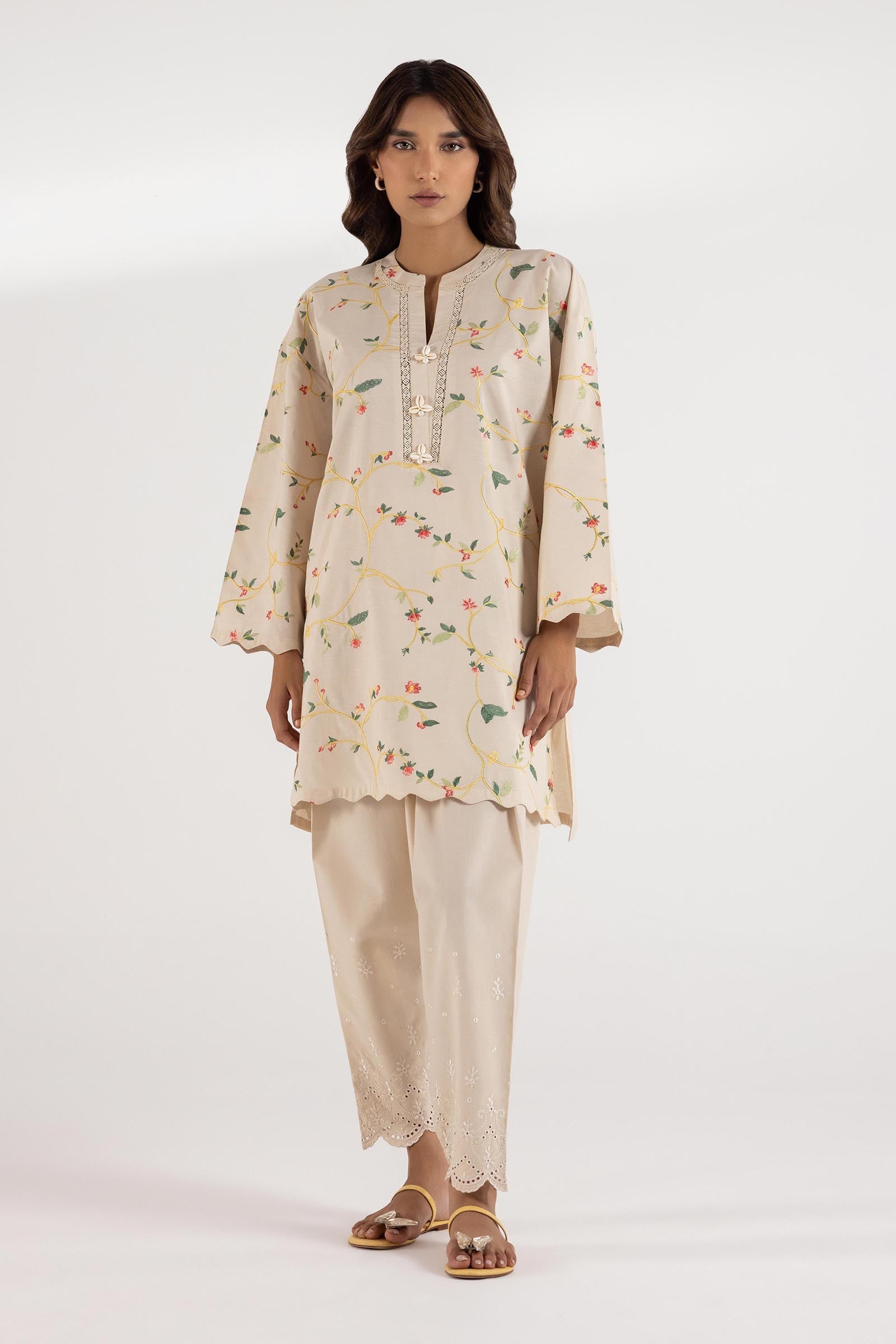 Stitched Embroidered lawn Shirt
