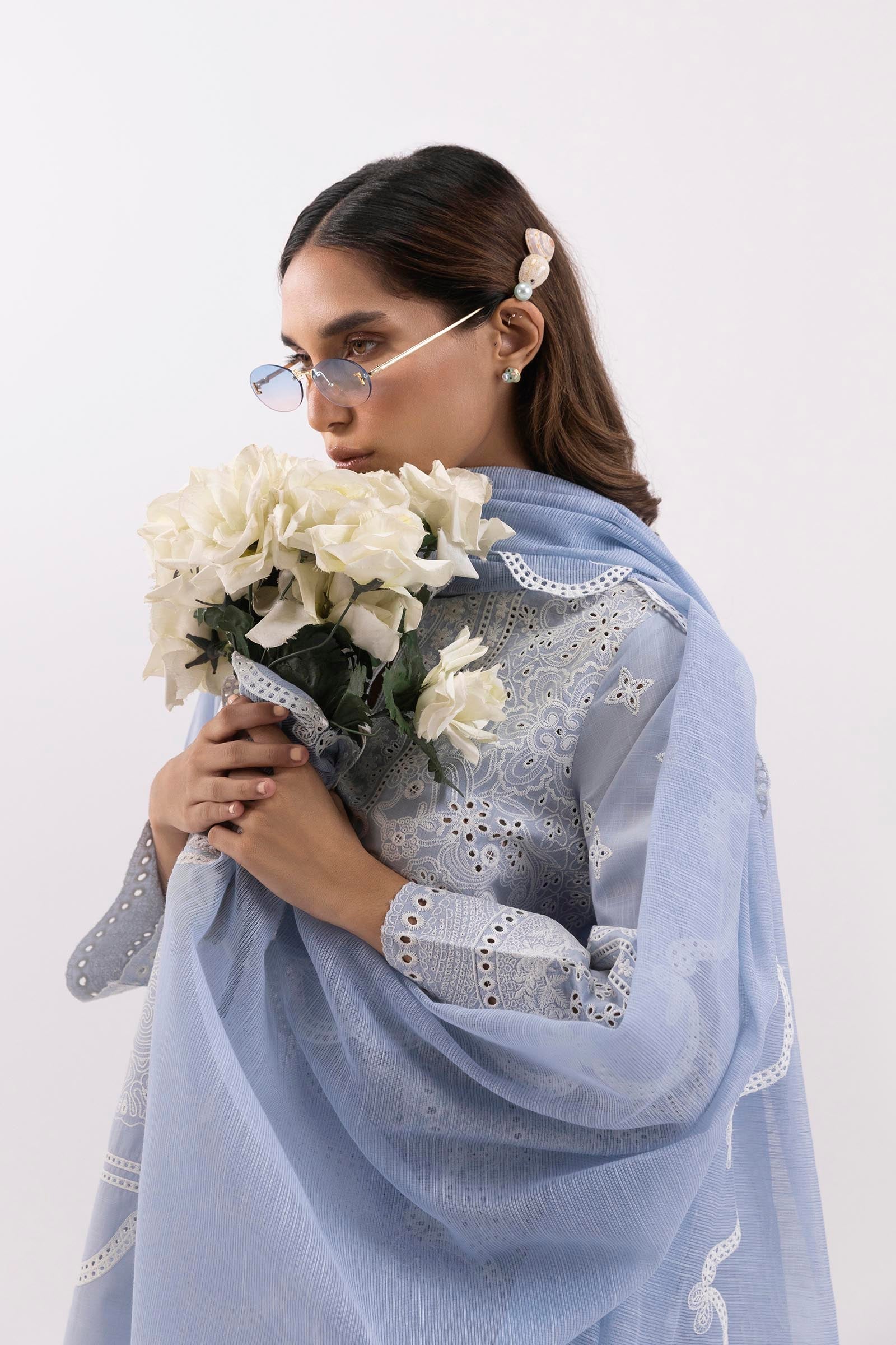 Stitched Bended Lawn Embroidered Shirt + Culotte
