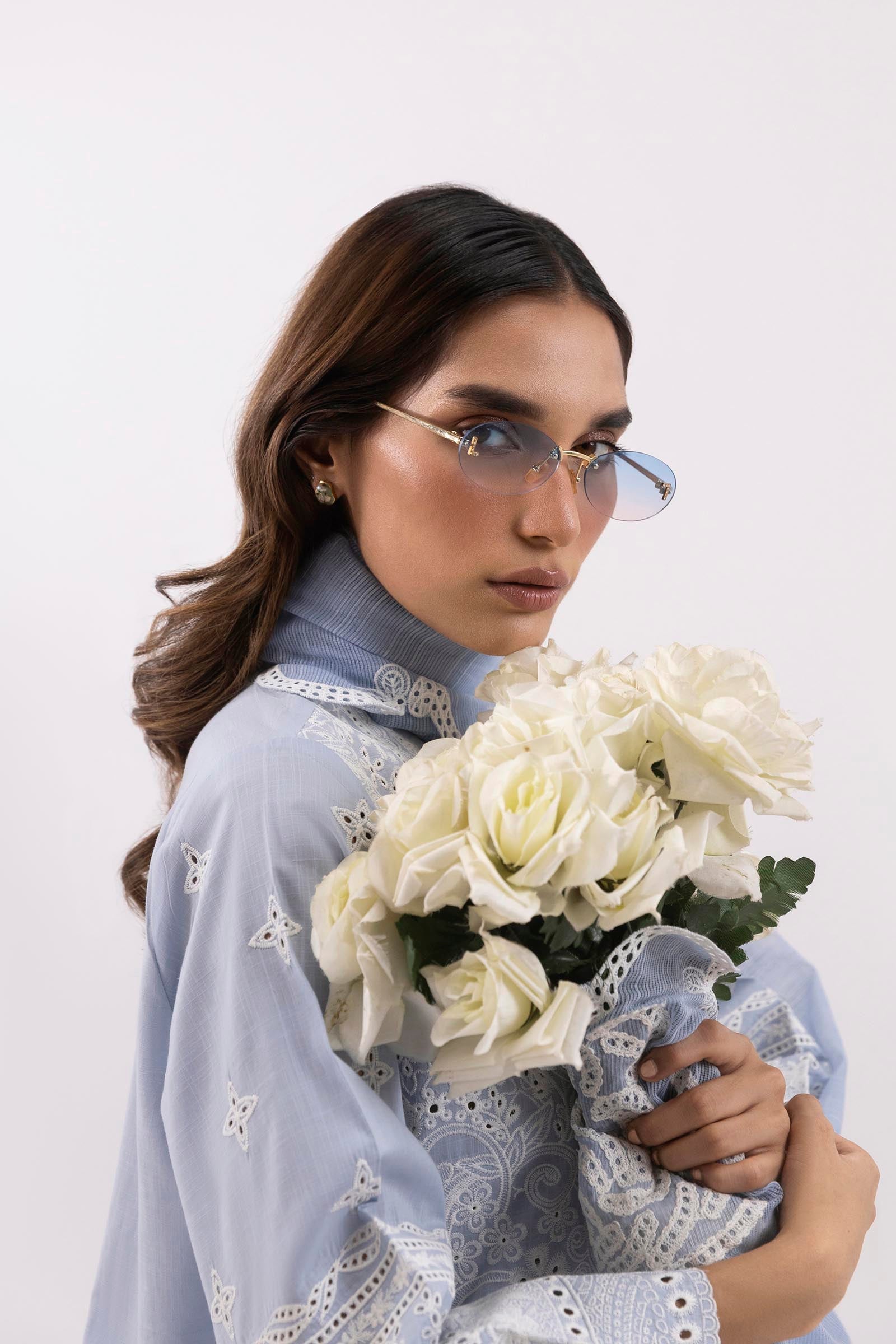 Stitched Bended Lawn Embroidered Shirt + Culotte