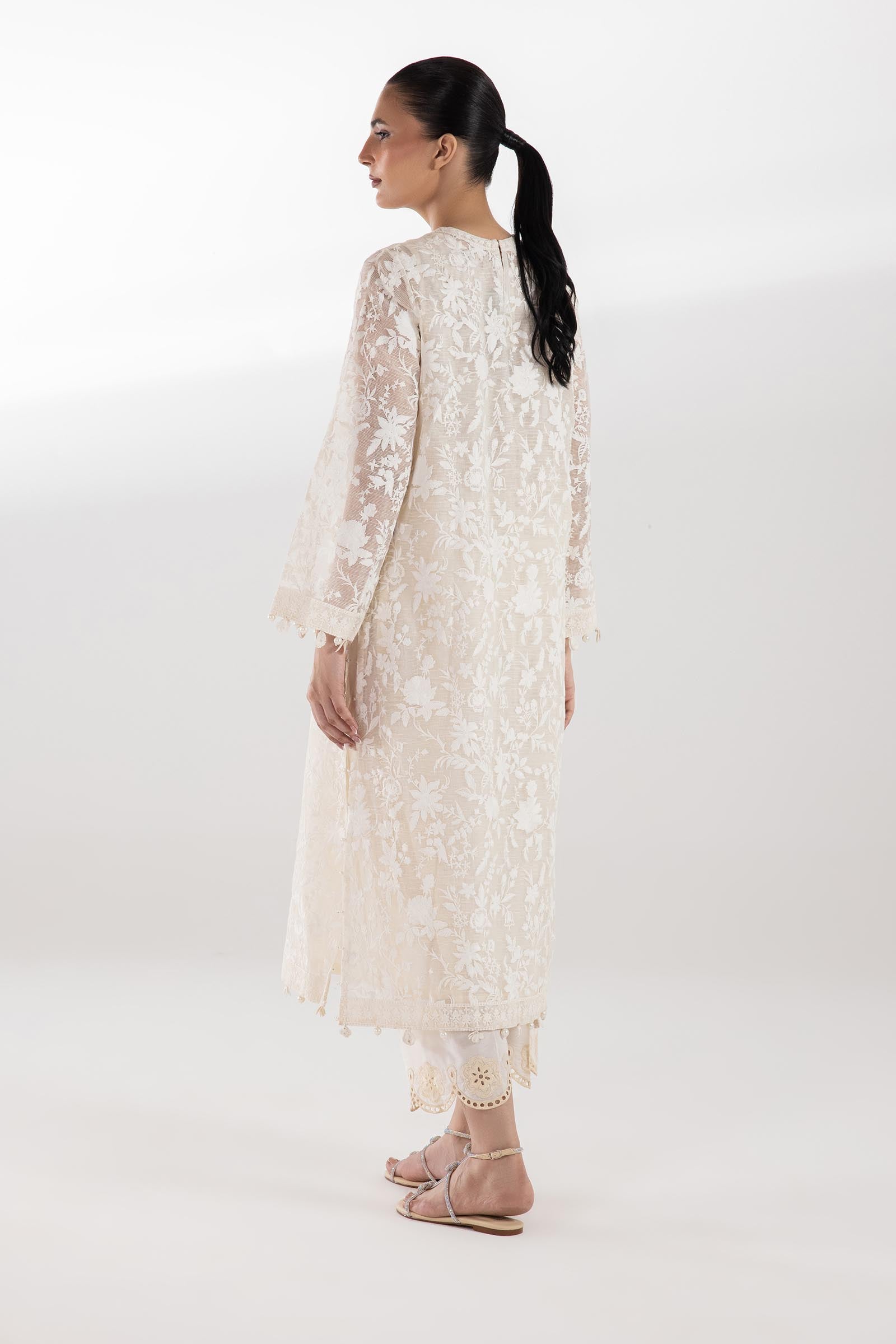 Stitched Embroidered Slub Shirt + Dupatta