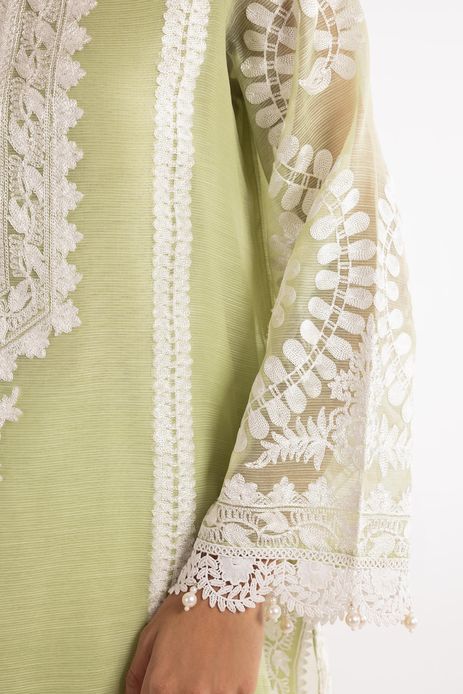 Stitched Cotton Embroidered Suit