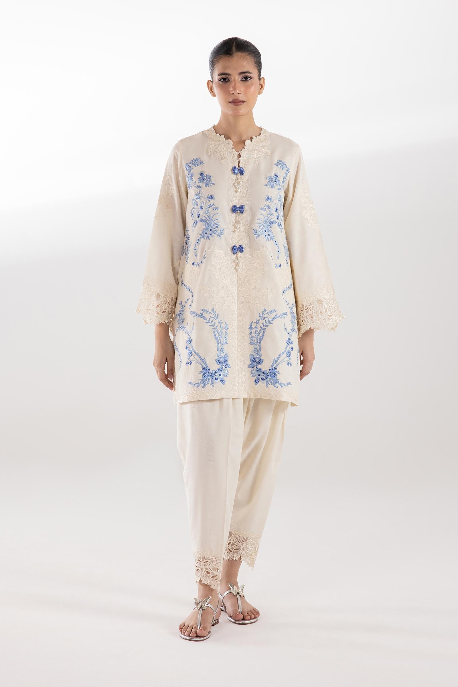 Stitched Embroidered Jacquard Shirt + Shalwar