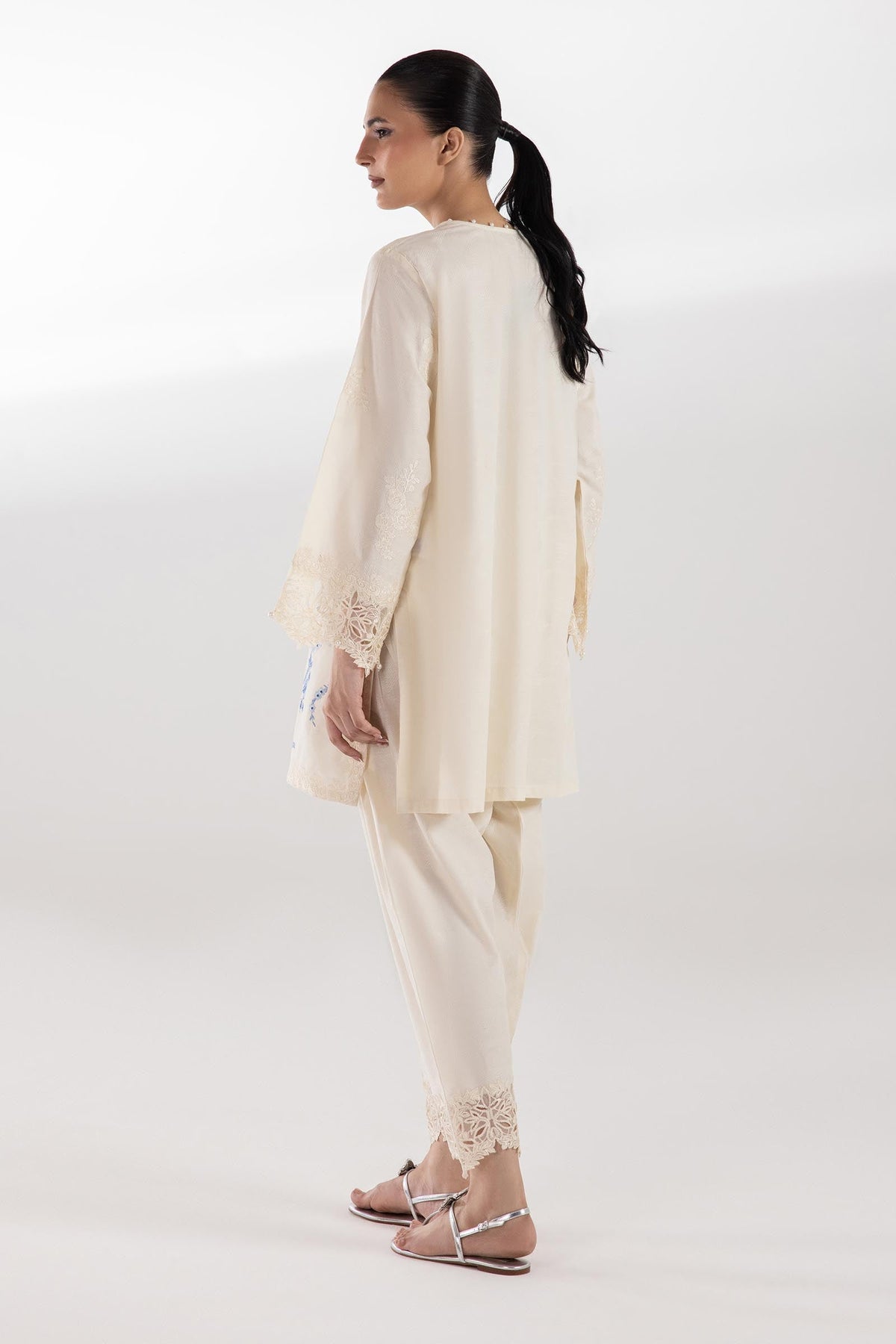 Stitched Embroidered Jacquard Skinny Shalwar