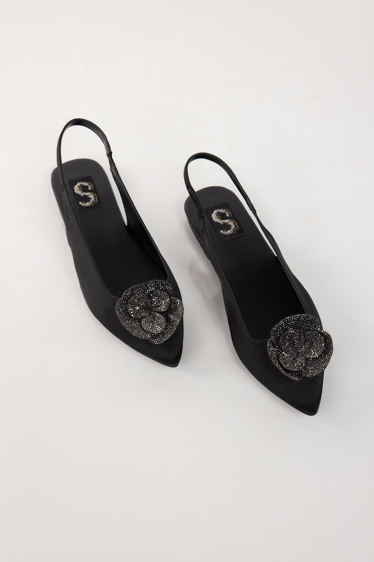 Black Floral Slingback