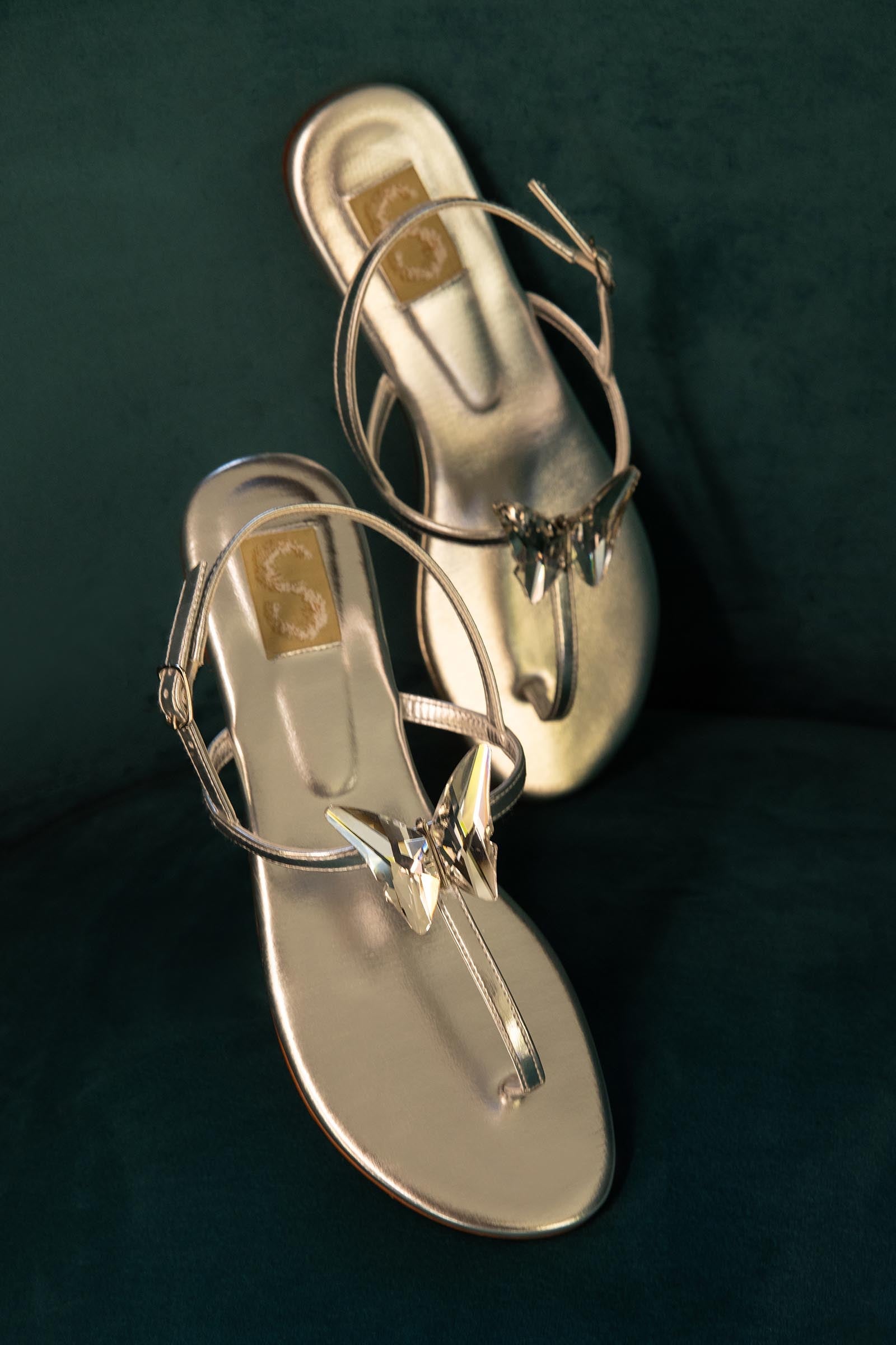 Silver Butterfly Slingback Flats